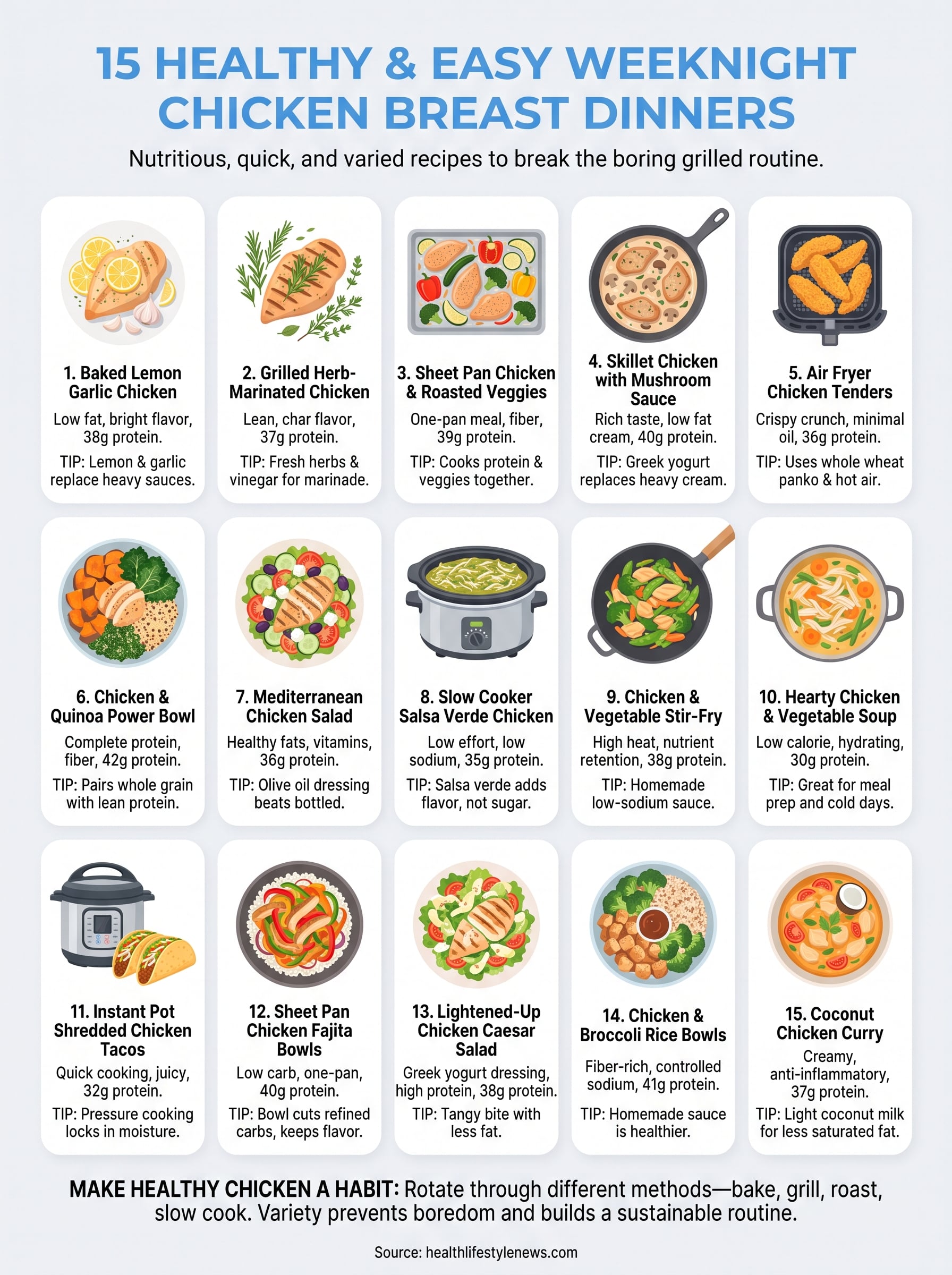 healthy food recipes chicken breast infographic