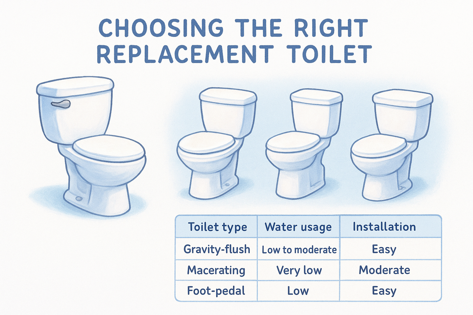 Choosing the right replacement toilet