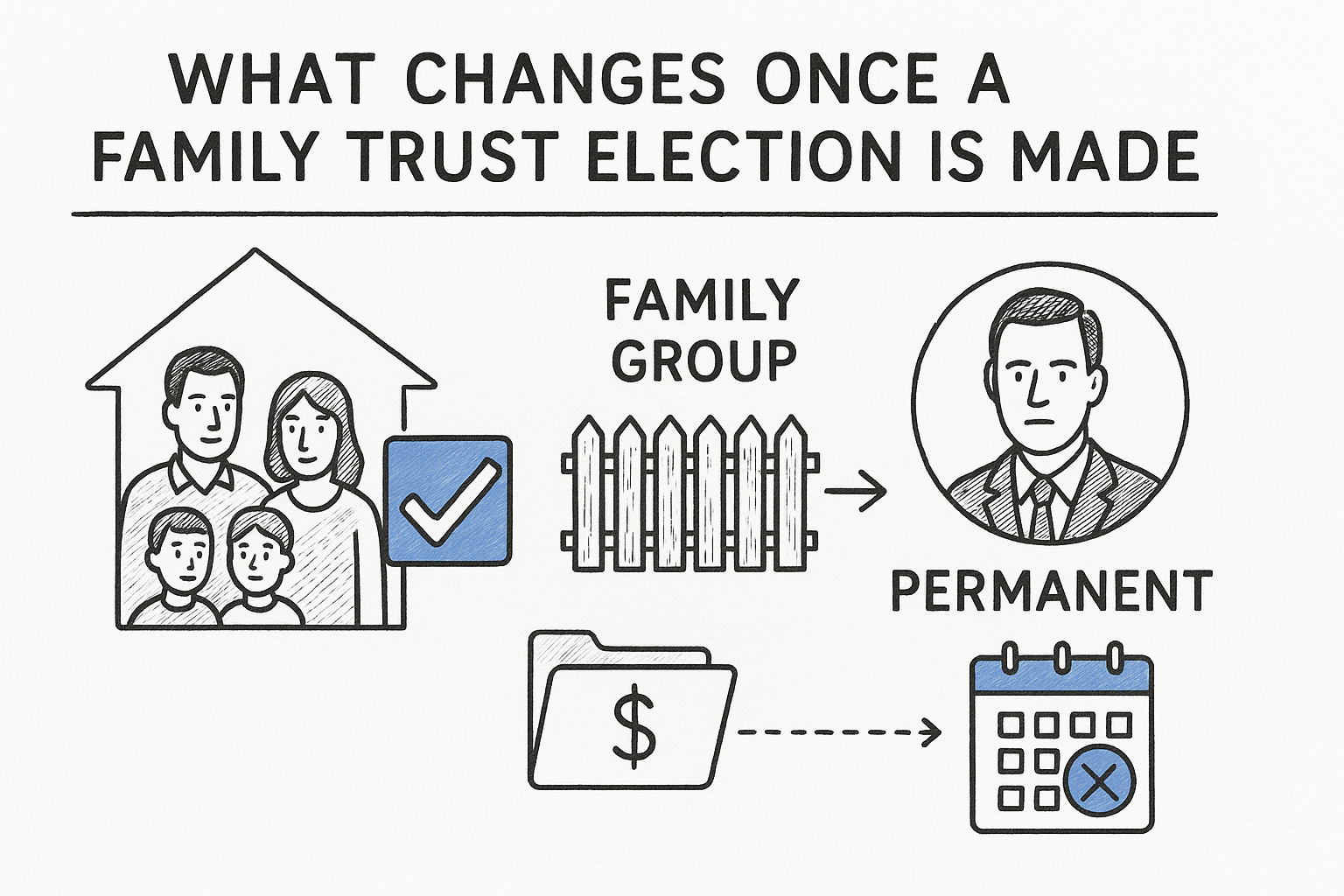 What changes once a family trust election is made