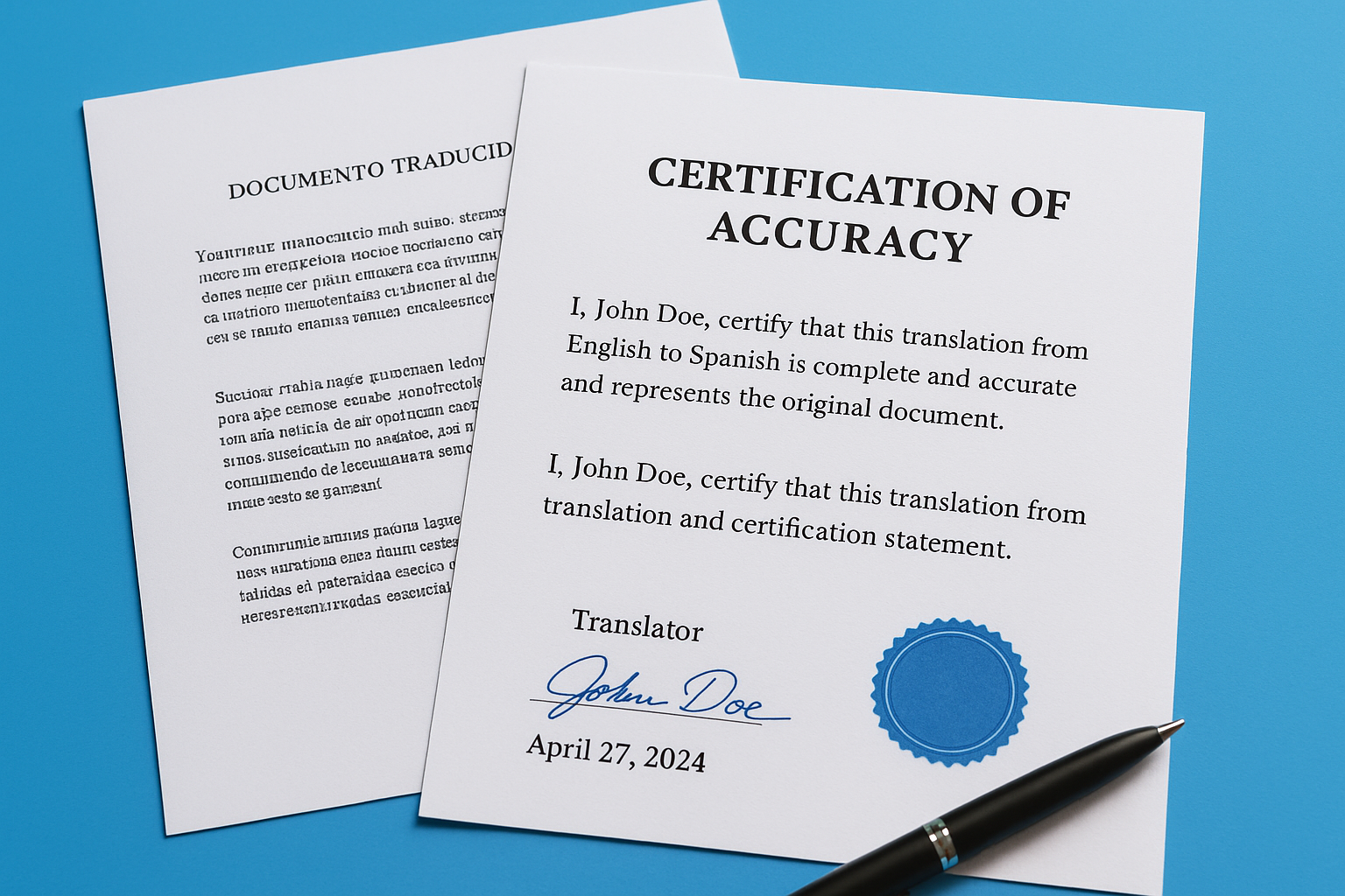 The certification statement