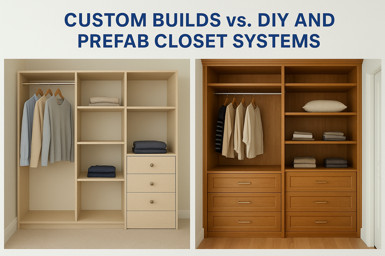 Custom builds vs. DIY and prefab closet systems