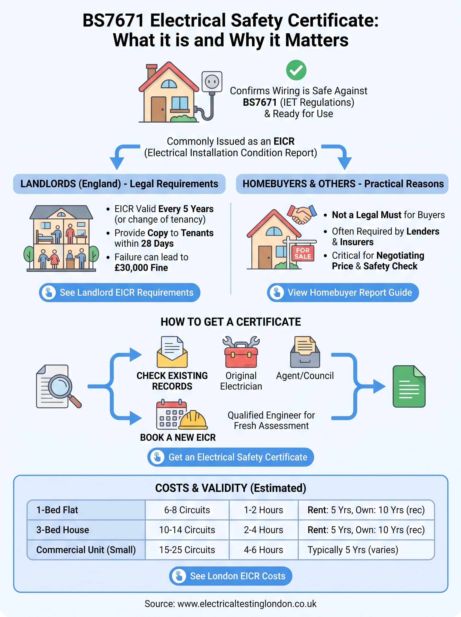 bs7671 electrical safety certificate infographic