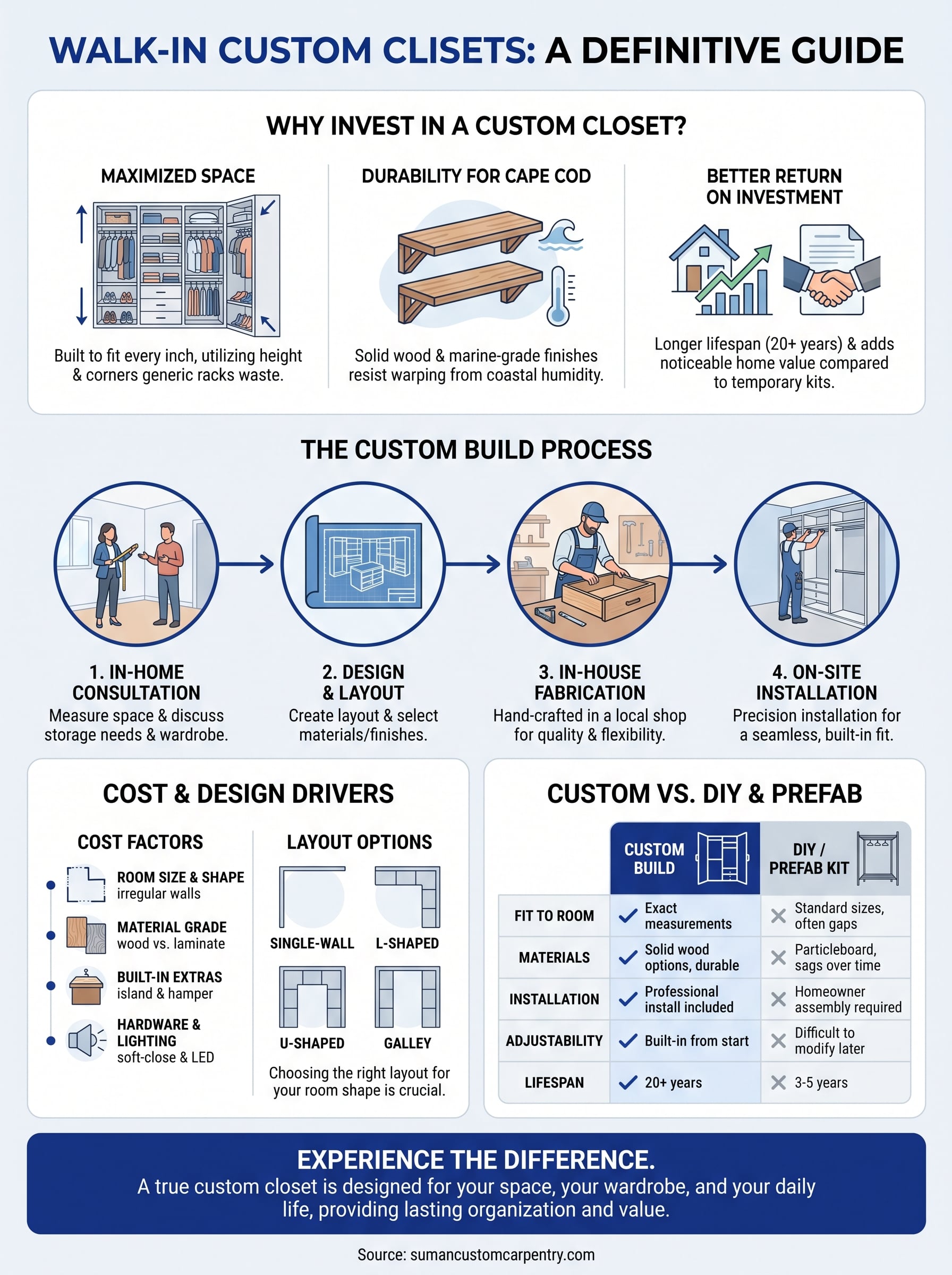 walk-in custom closets infographic