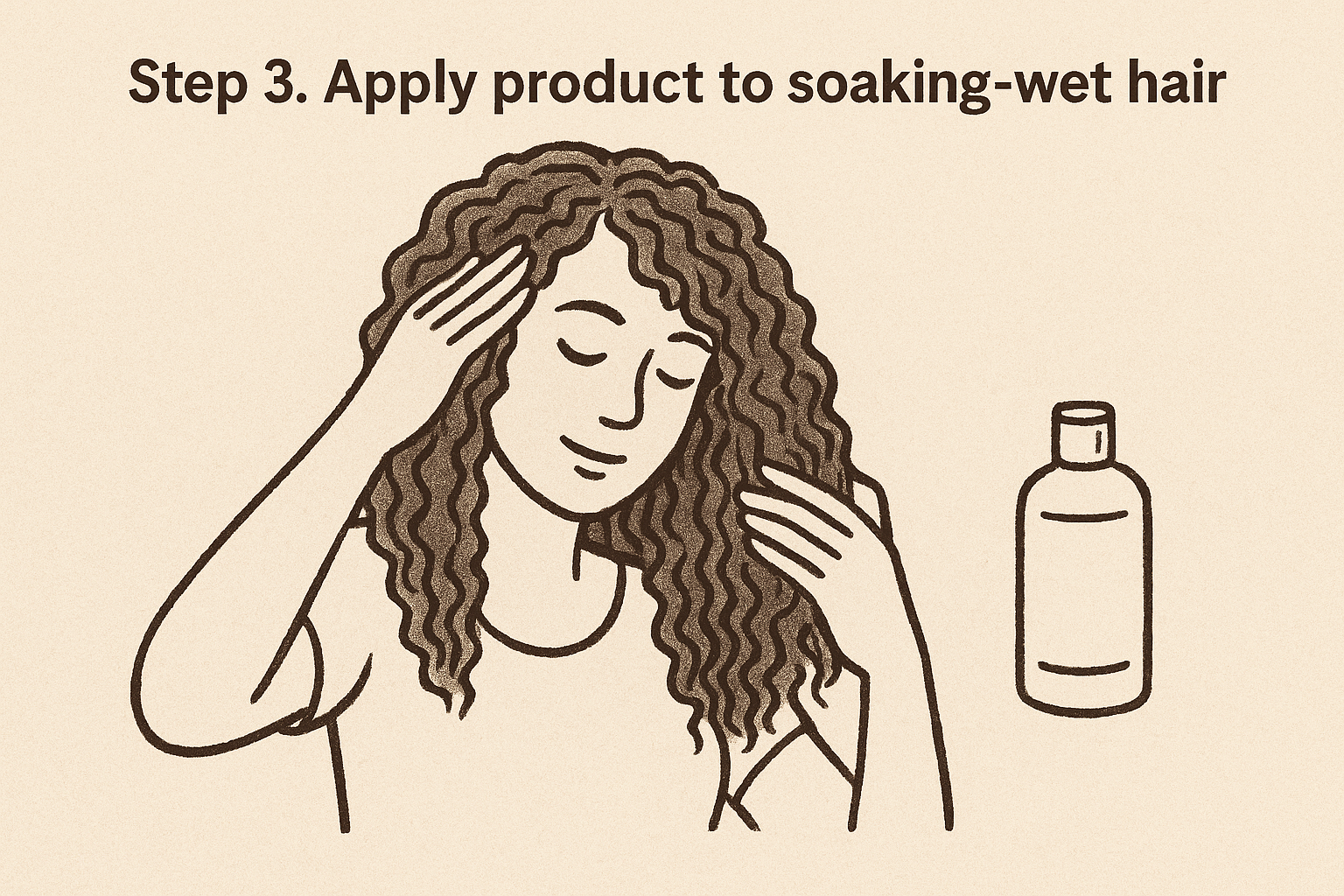 Step 3. Apply product to soaking-wet hair