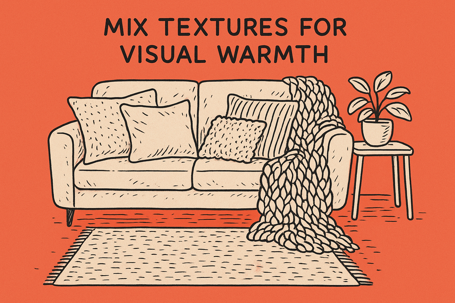 Mix textures for visual warmth