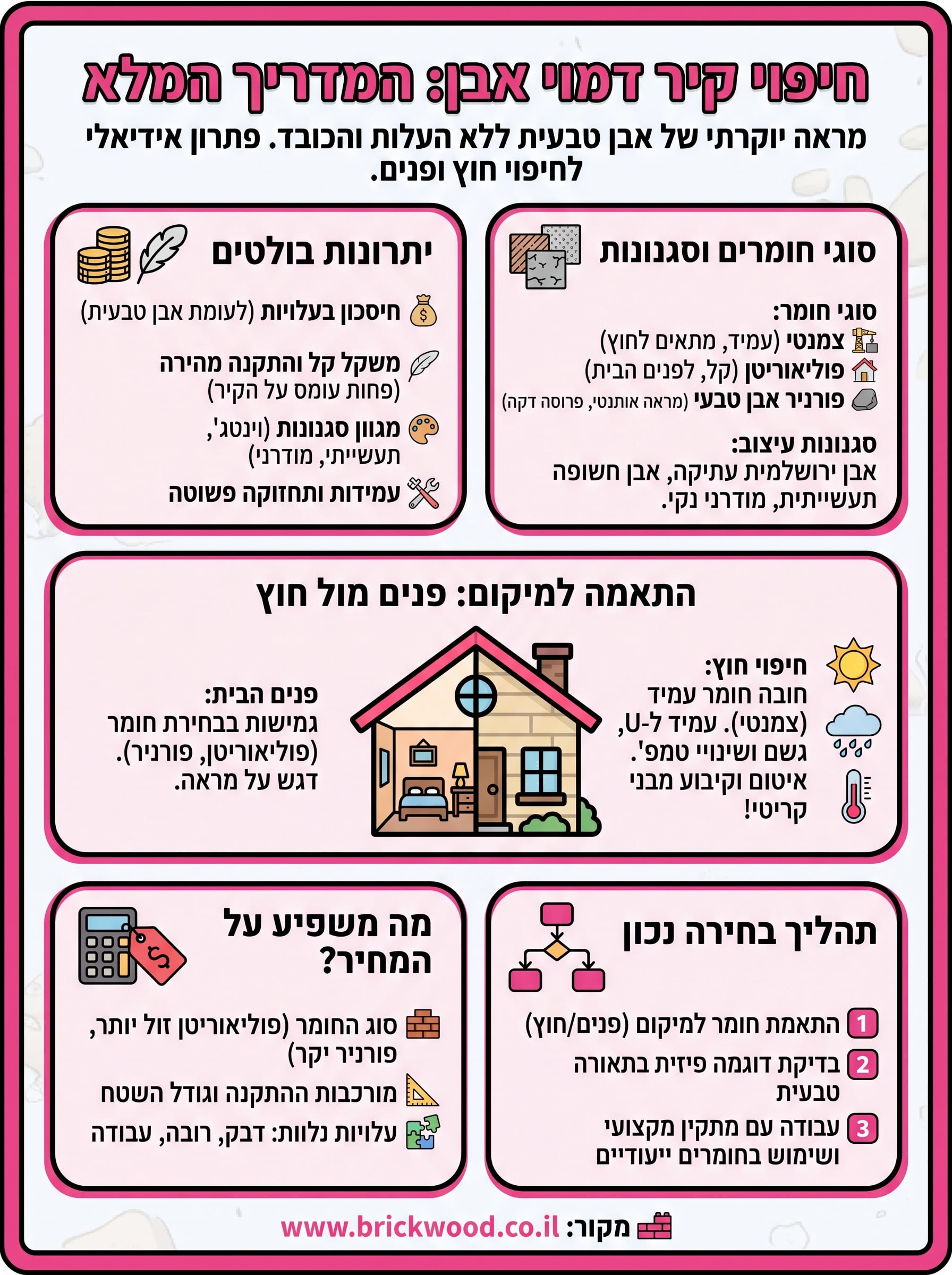 חיפוי קיר דמוי אבן infographic