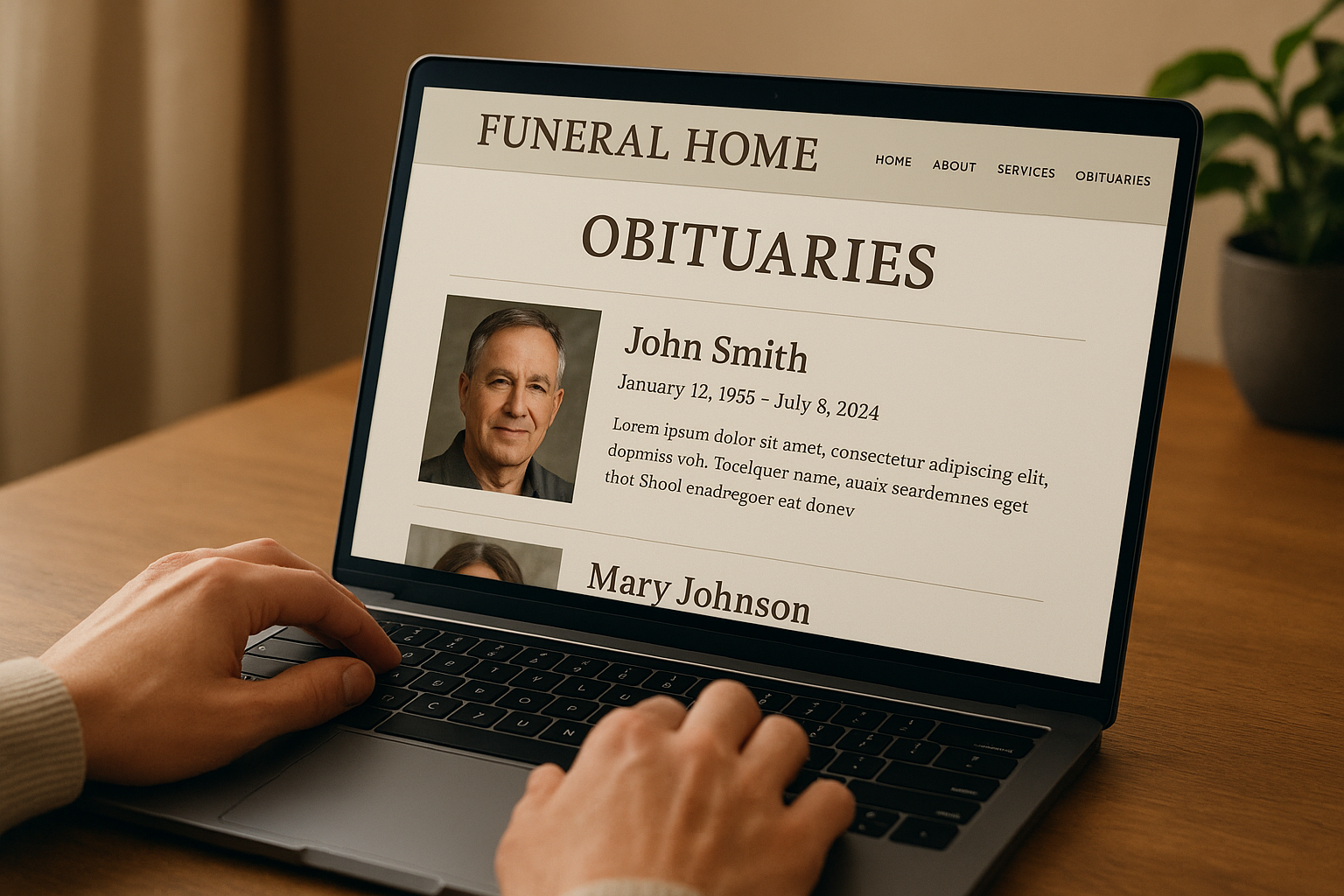 Funeral home websites