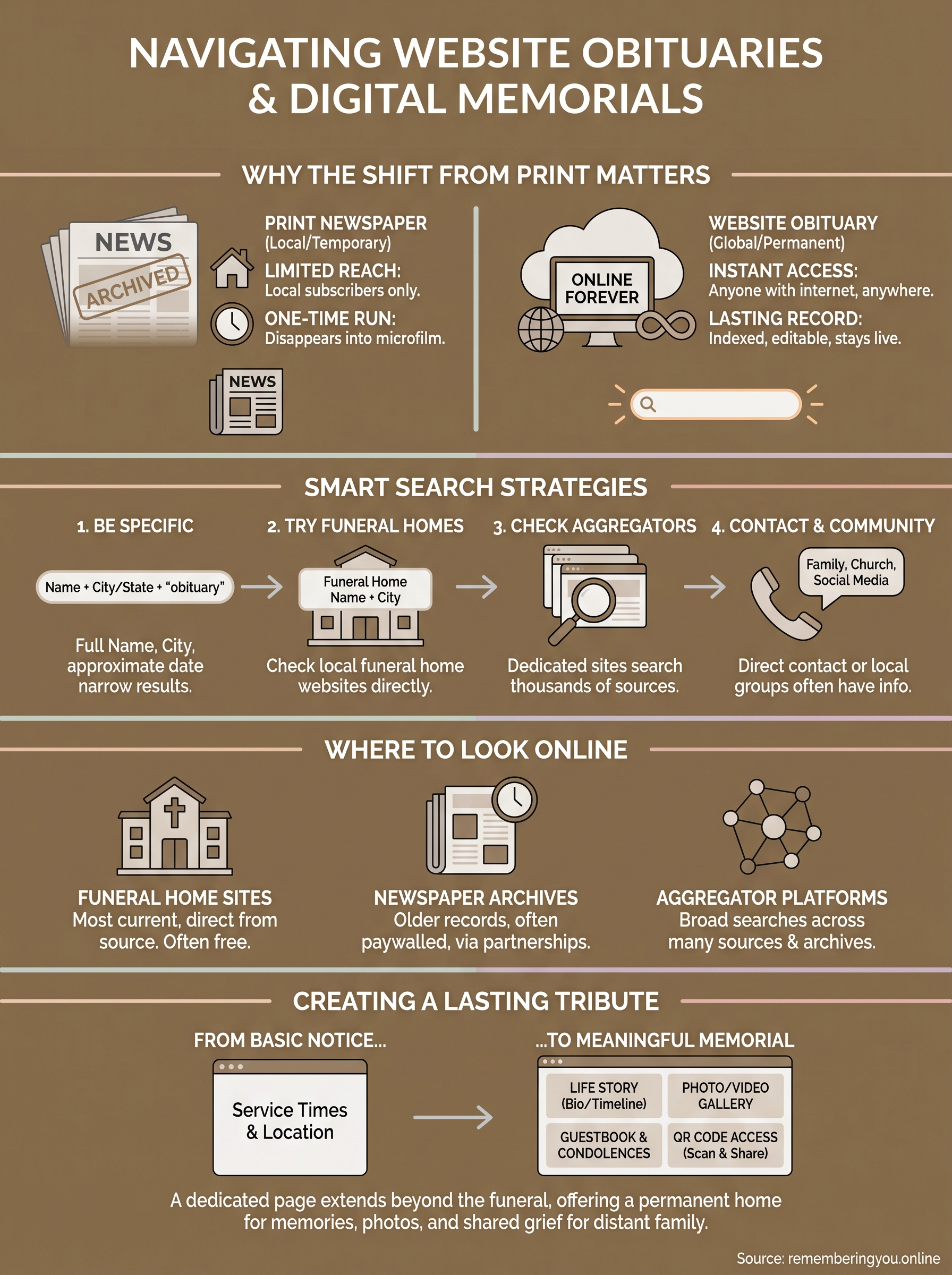 website obituary infographic