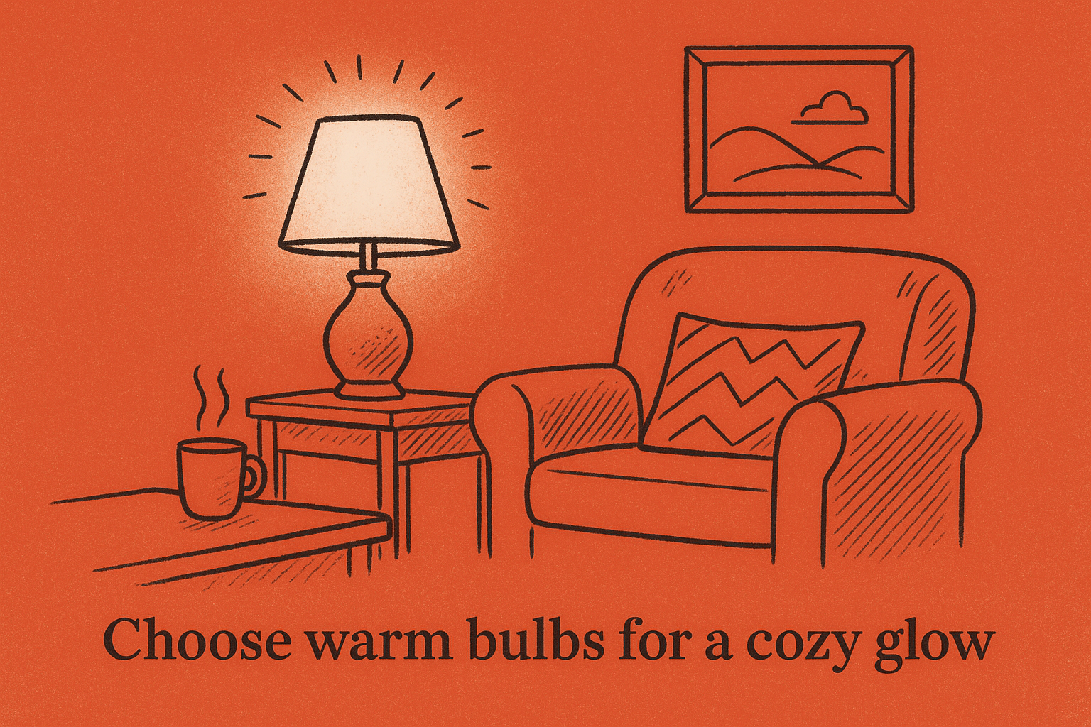 Choose warm bulbs for a cozy glow