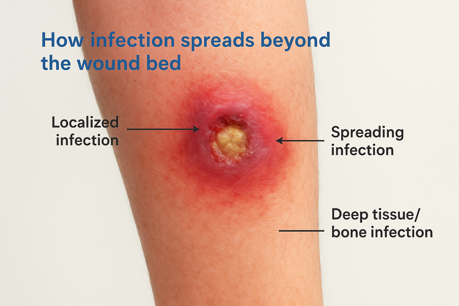 How infection spreads beyond the wound bed