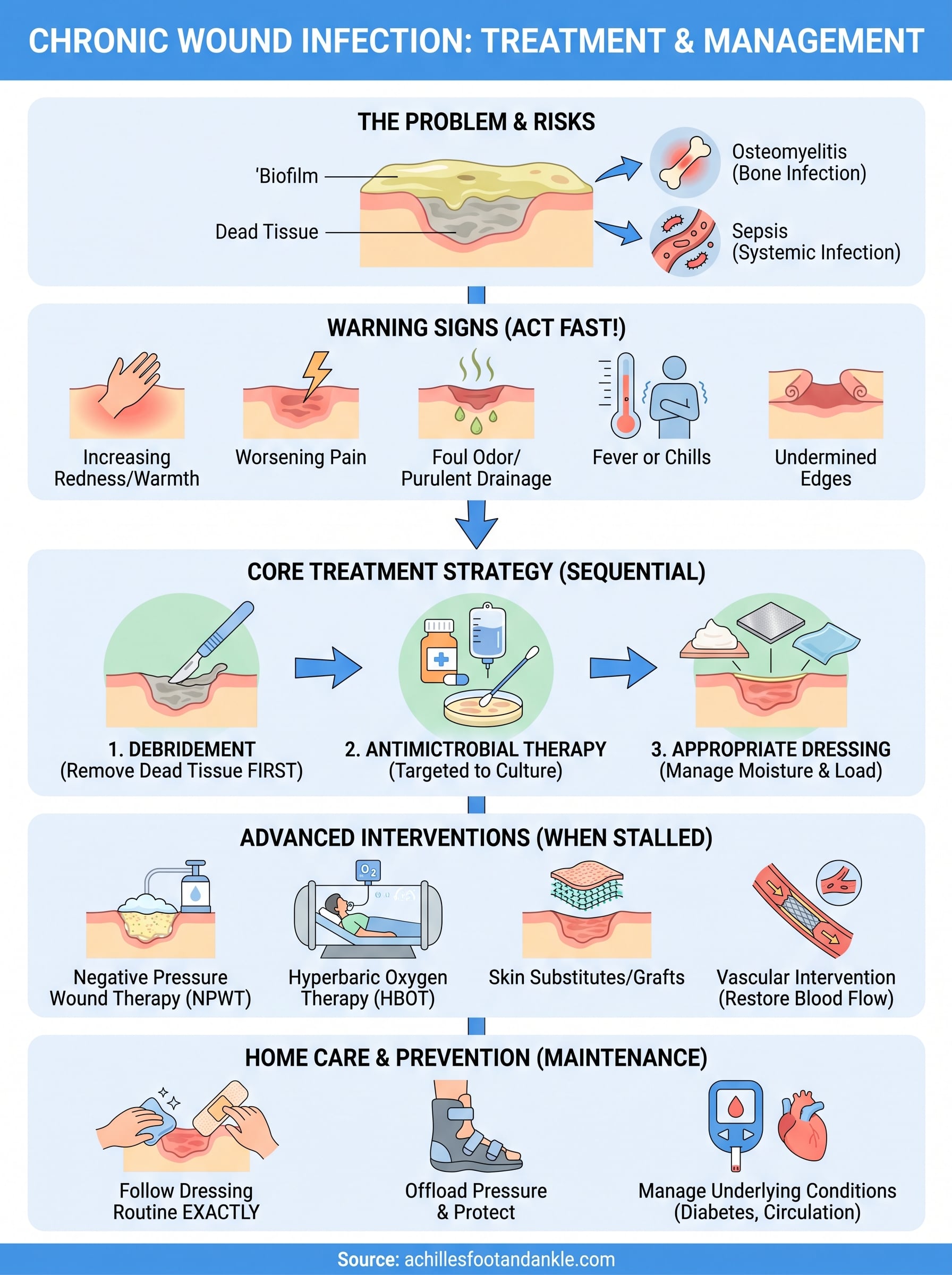 chronic wound infection treatment infographic