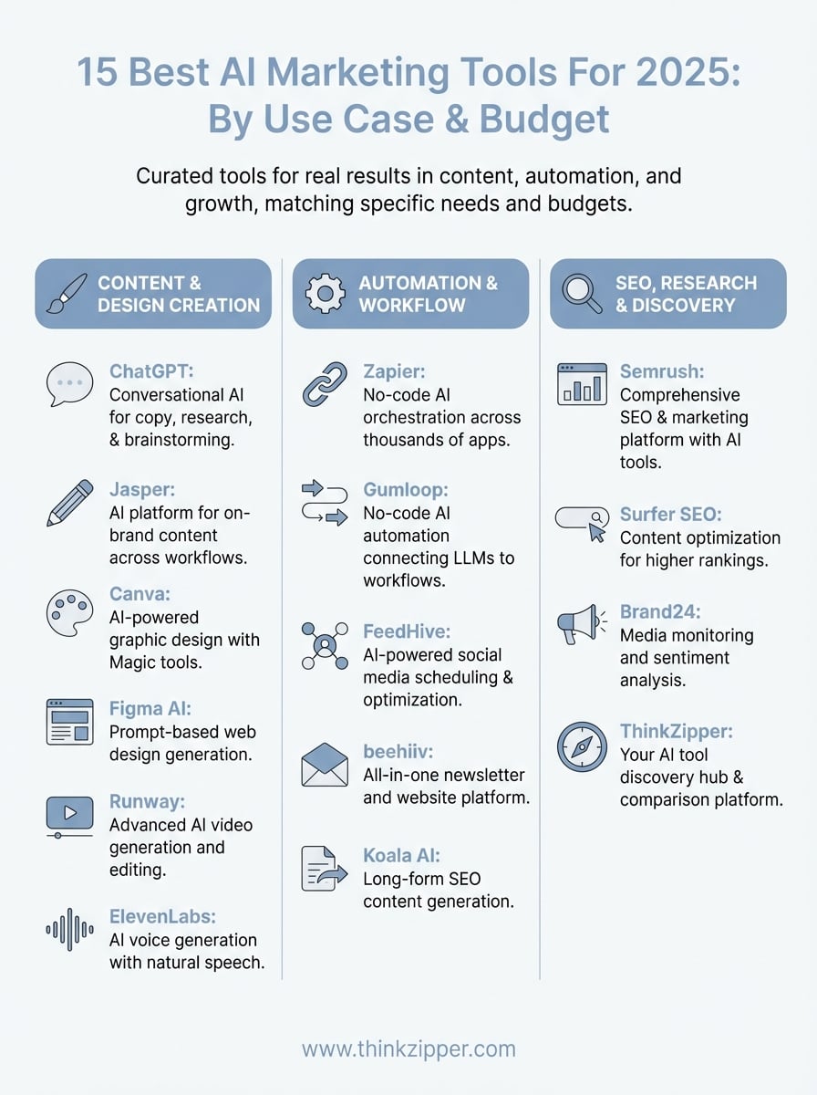 best ai marketing tools infographic
