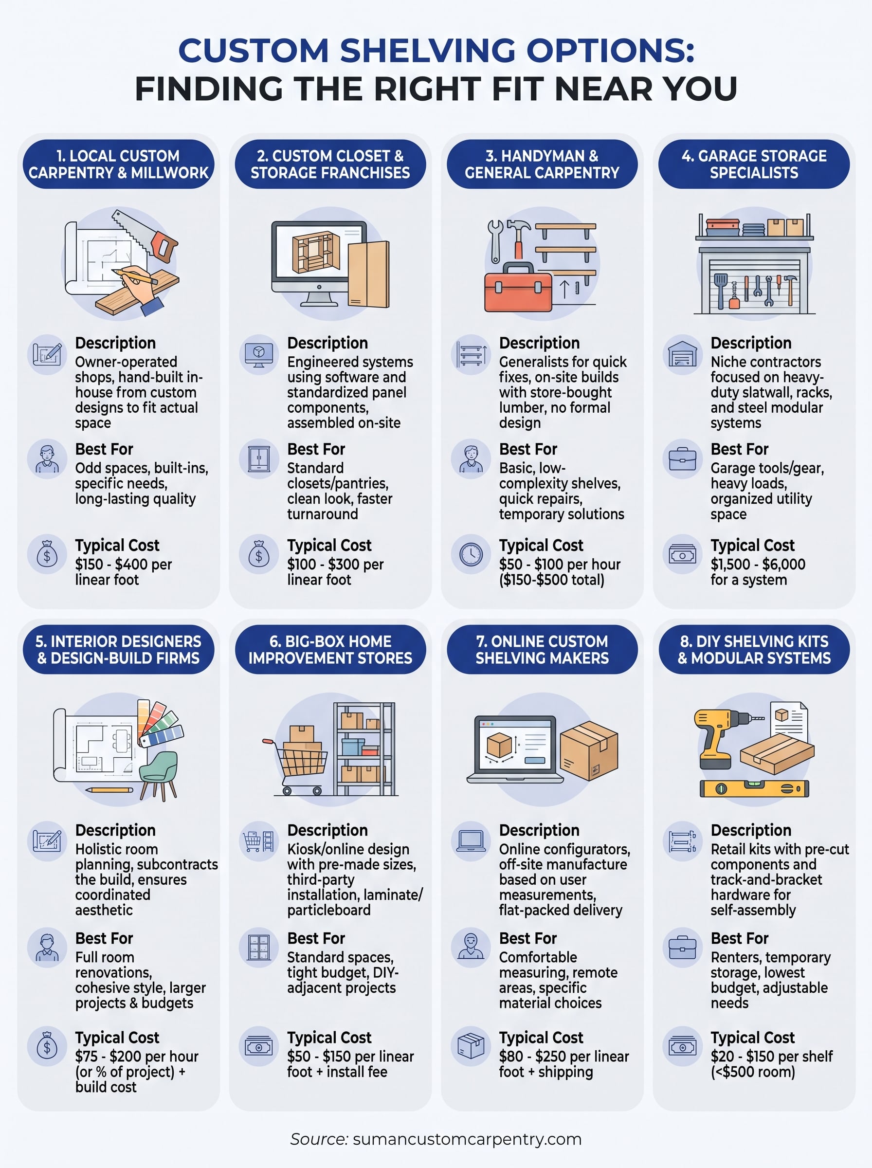 custom shelving near me infographic