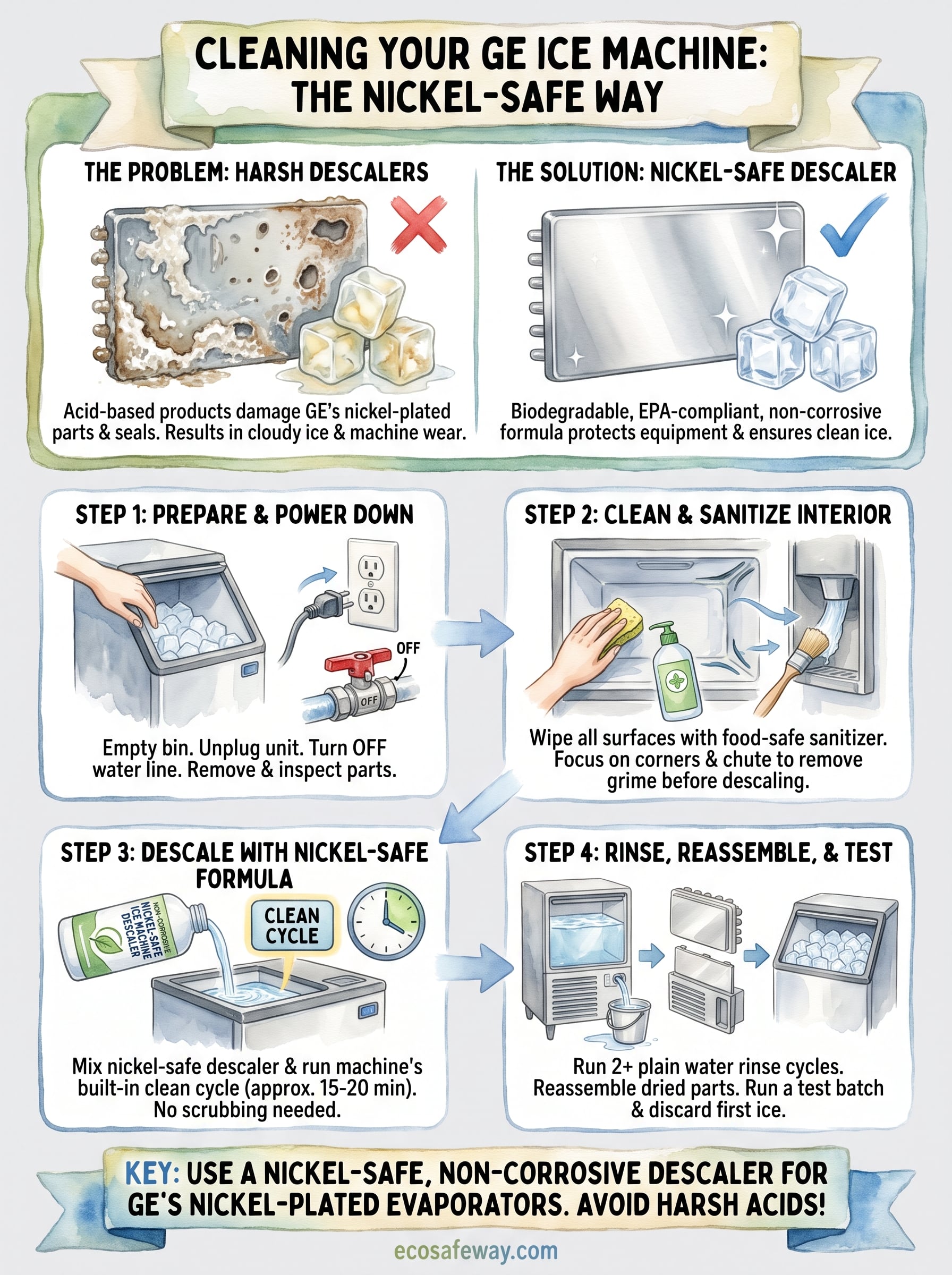 ge ice machine cleaner infographic
