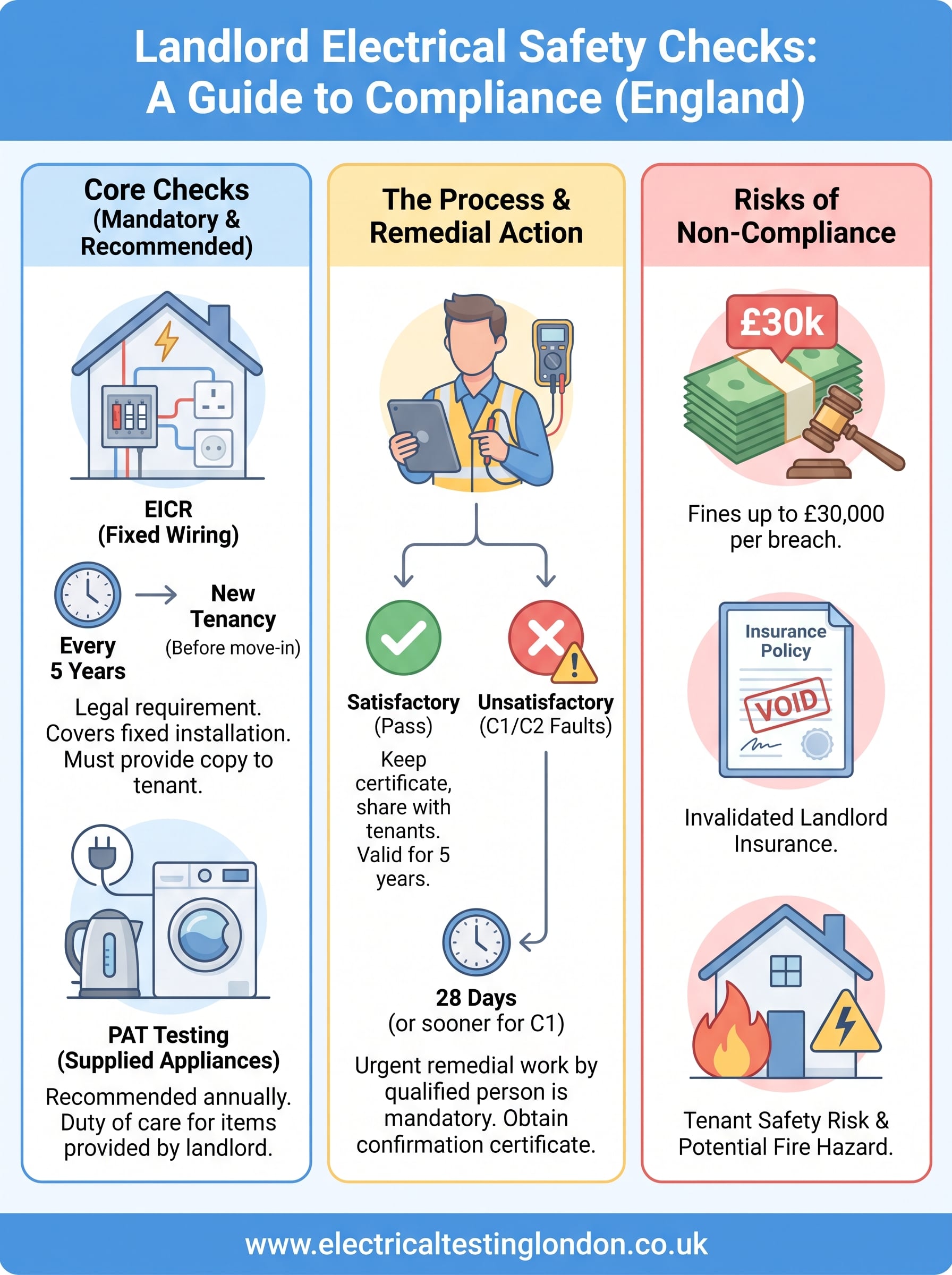 what electrical checks do landlords need infographic