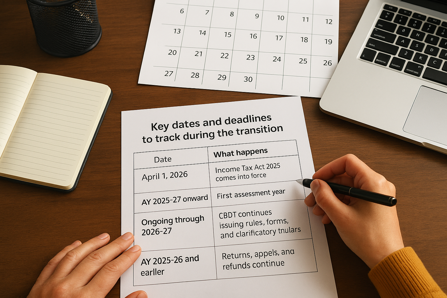 Key dates and deadlines to track during the transition