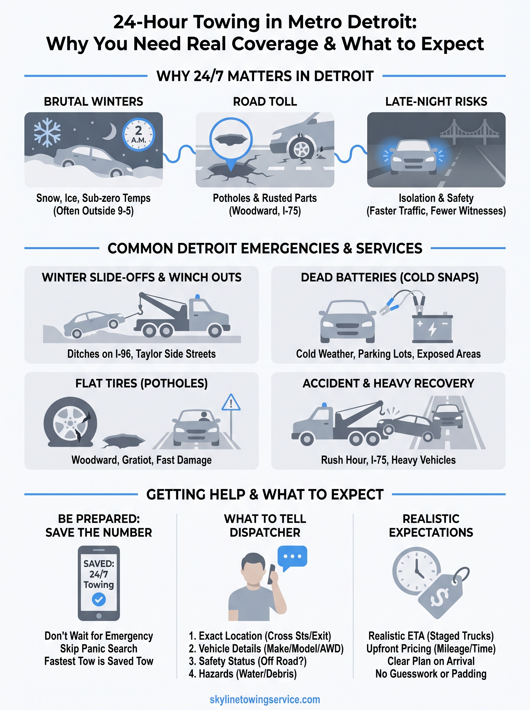 24 hour towing infographic