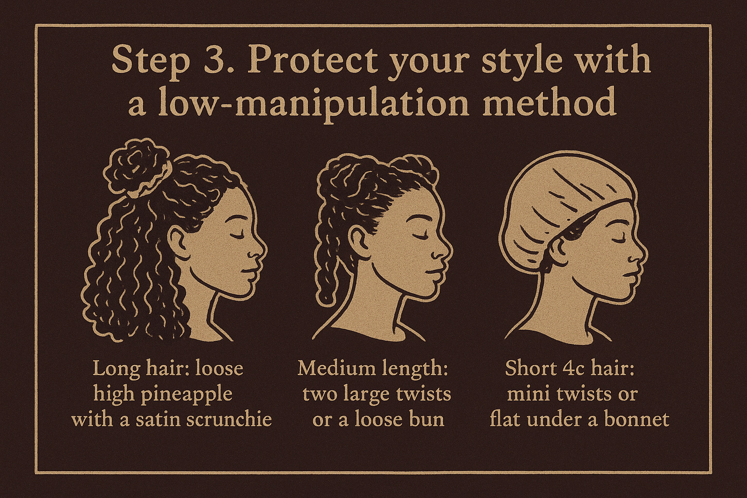 Step 3. Protect your style with a low-manipulation method