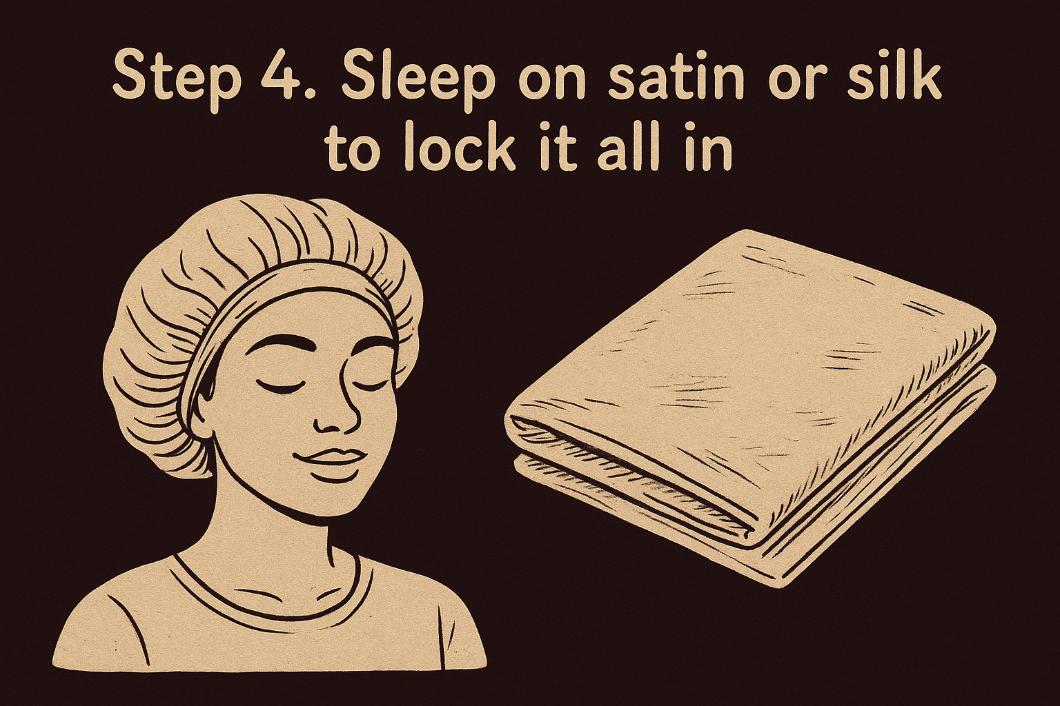 Step 4. Sleep on satin or silk to lock it all in
