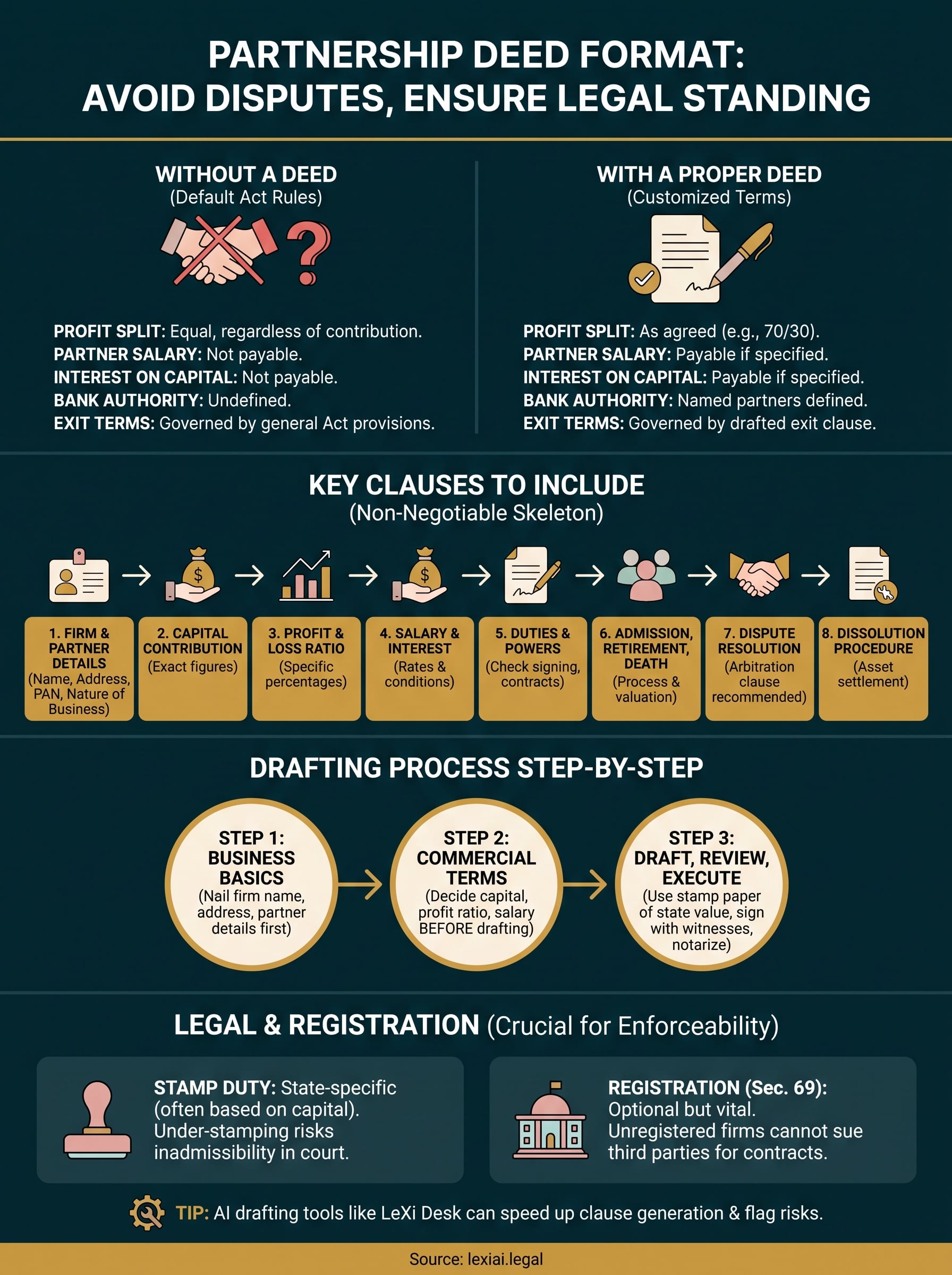 partnership deed format infographic