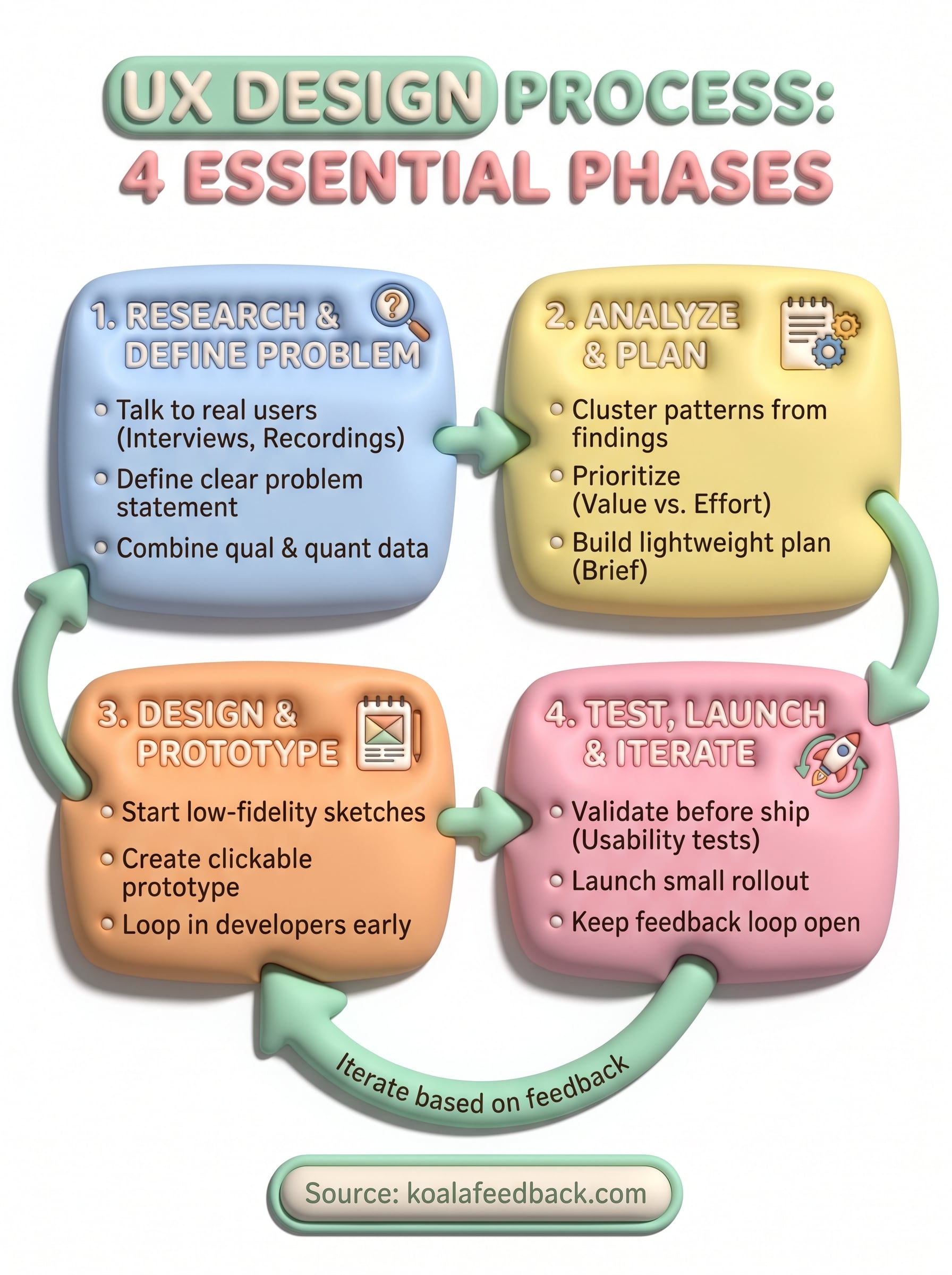 user experience steps infographic