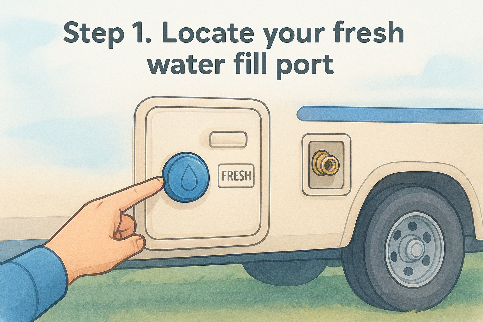 Step 1. Locate your fresh water fill port