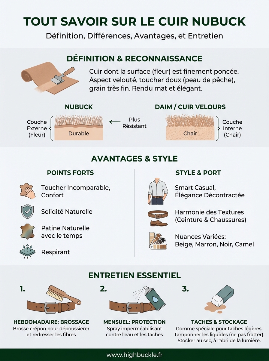 cuir nubuck définition infographic