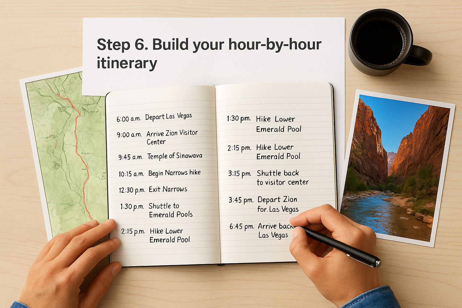 Step 6. Build your hour-by-hour itinerary