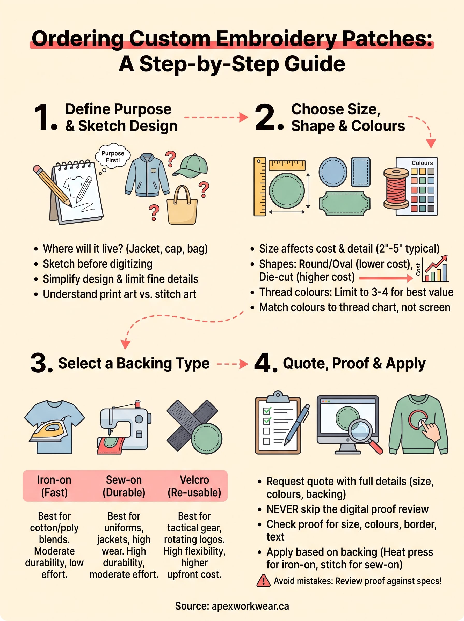 custom embroidery patches infographic