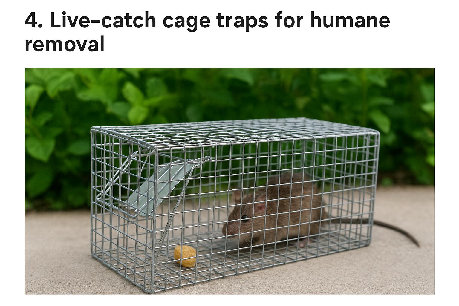 4. Live-catch cage traps for humane removal