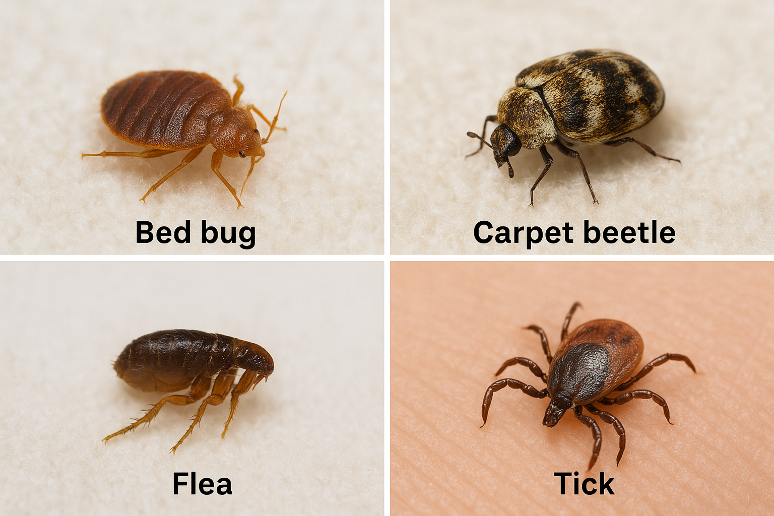 Bed Bugs in Bed: Images to Identify an Infestation 2 Bed bugs vs look-alike pests in photos