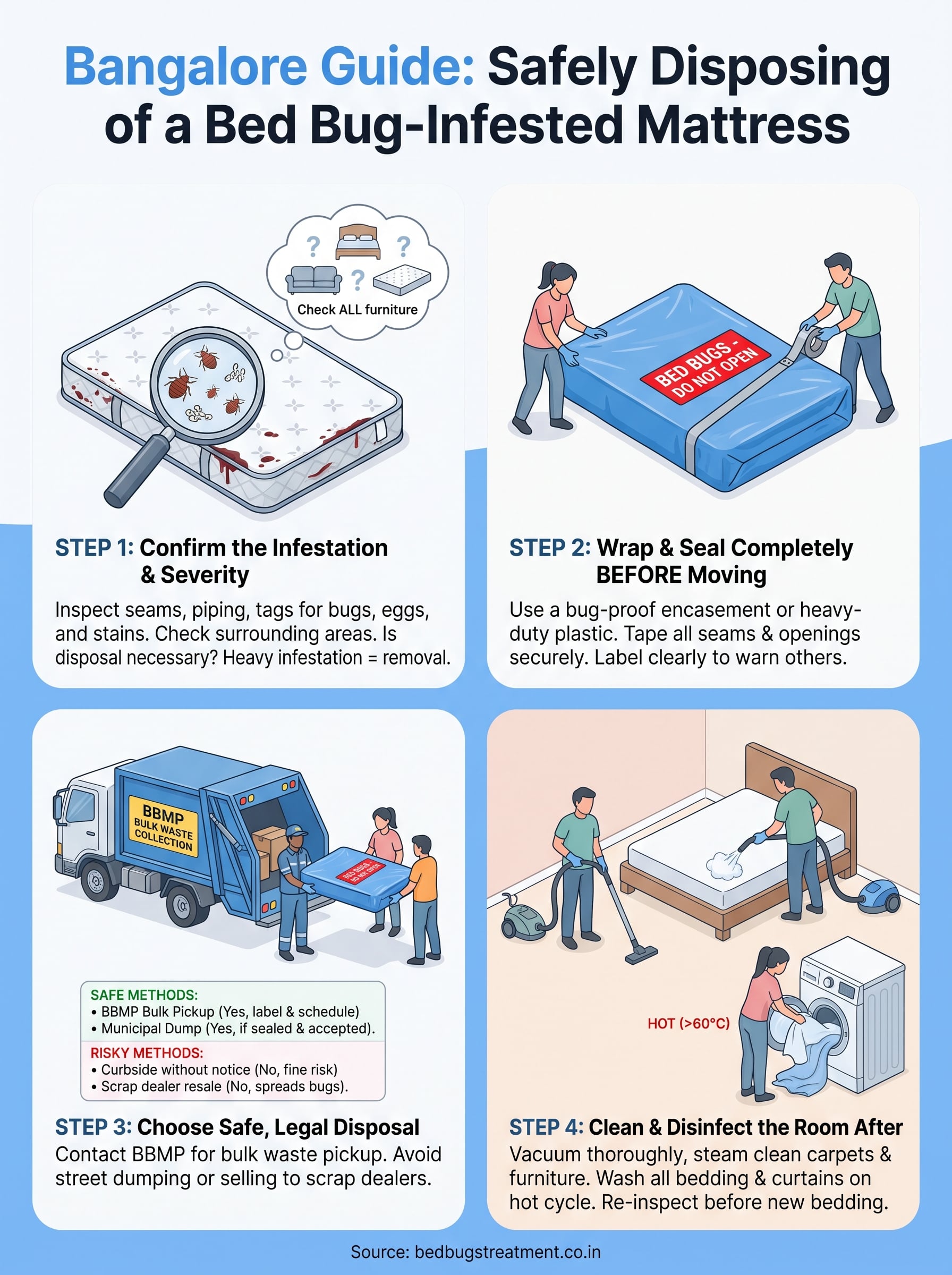 how to dispose of a mattress with bed bugs infographic