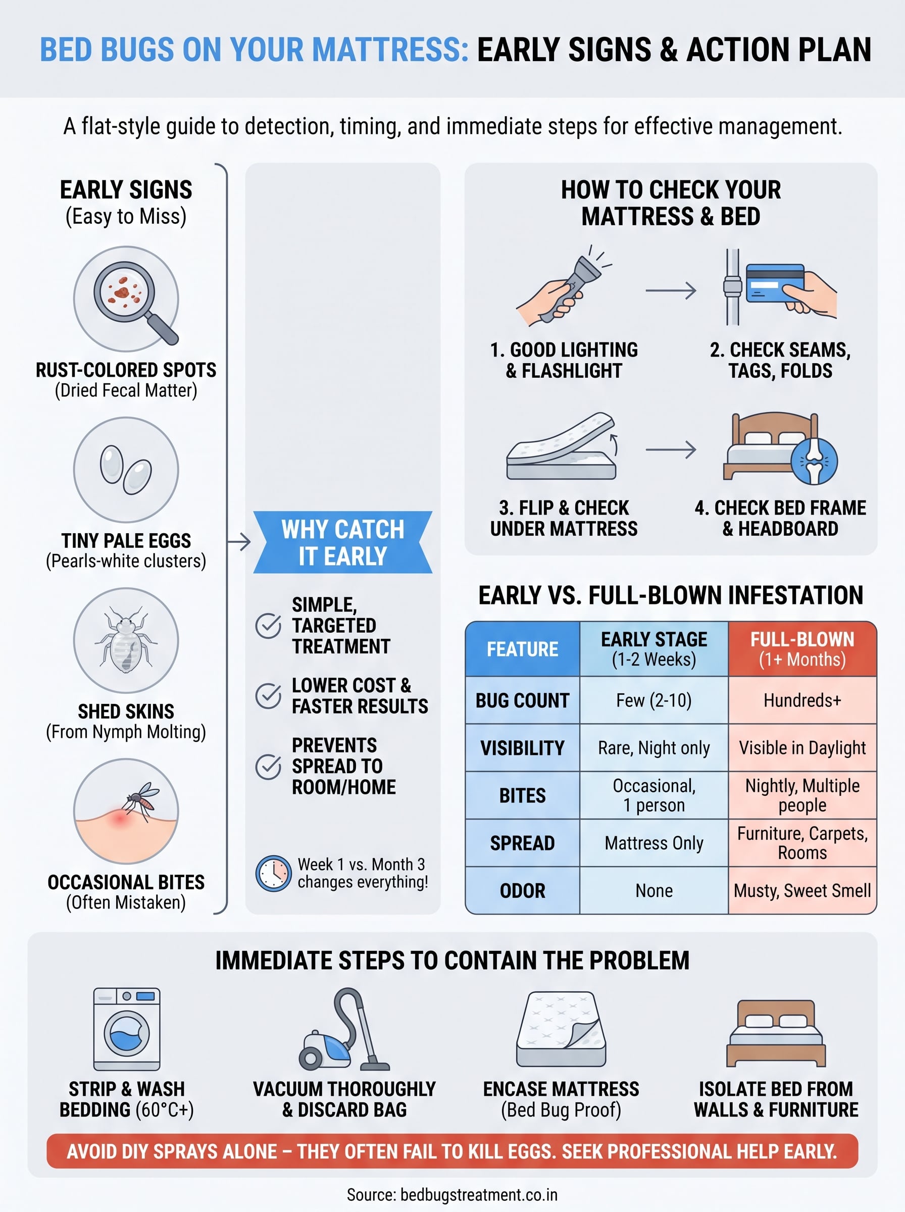 Bed with Bed Bugs: How to Spot the Signs on a Mattress 1 bed with bed bugs infographic