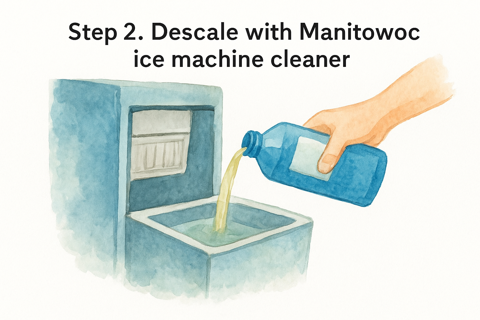 Step 2. Descale with Manitowoc ice machine cleaner