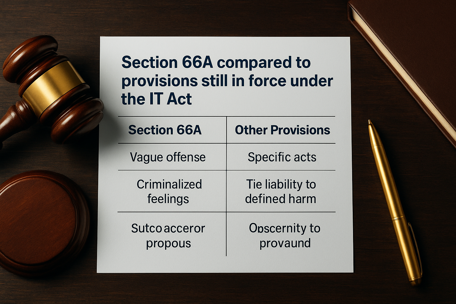 Section 66A compared to provisions still in force under the IT Act