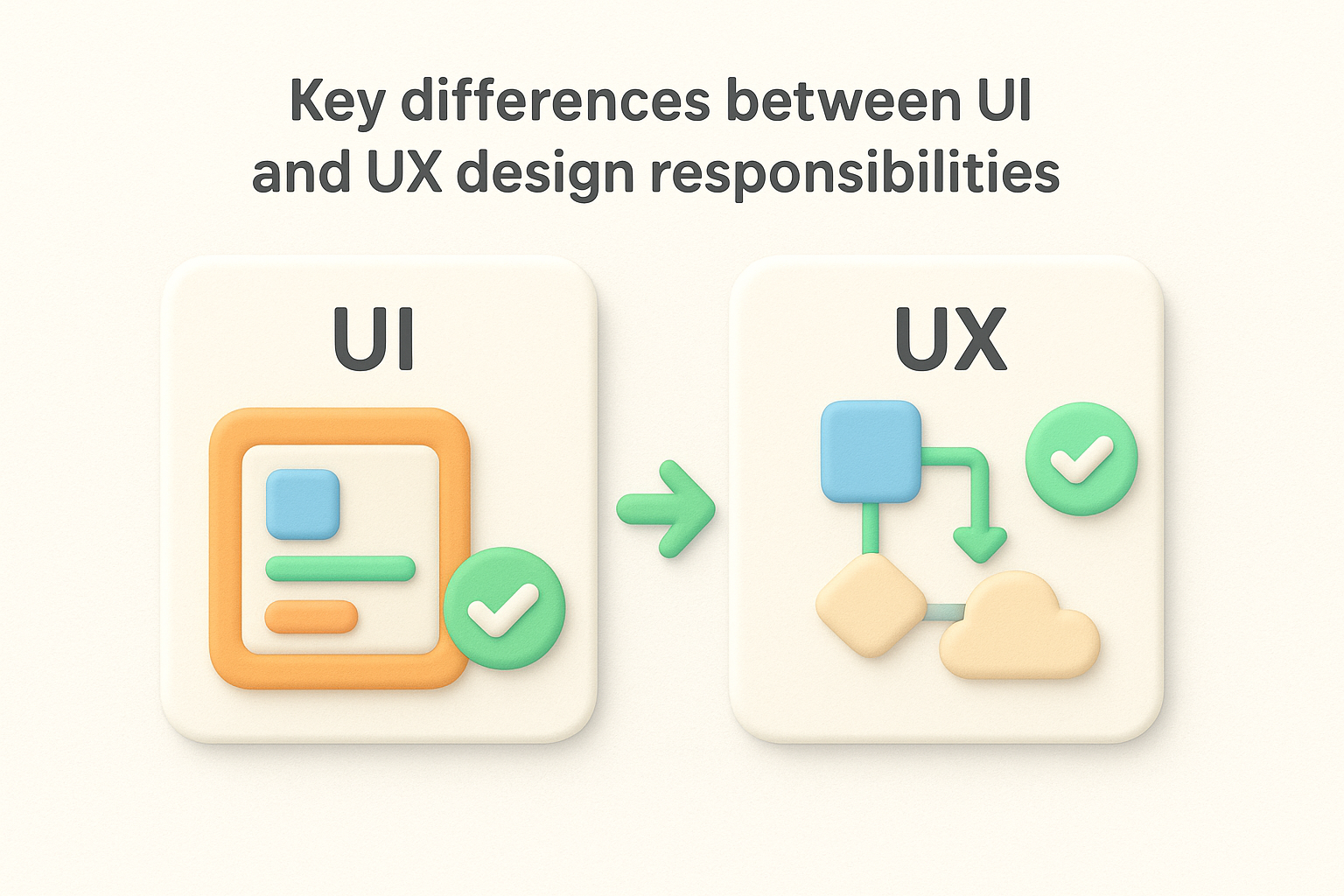 Key differences between UI and UX design responsibilities
