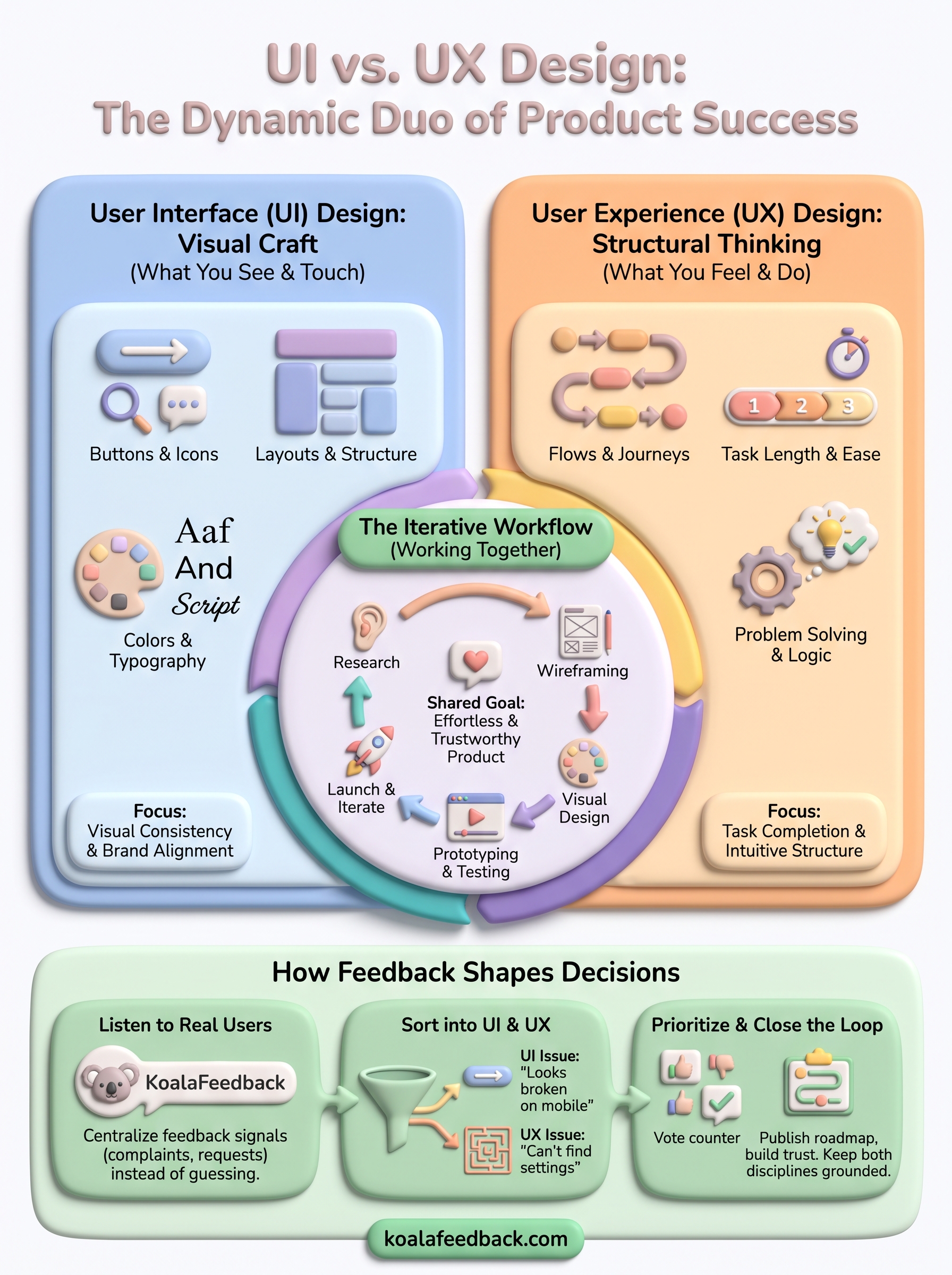 user interface and user experience design infographic