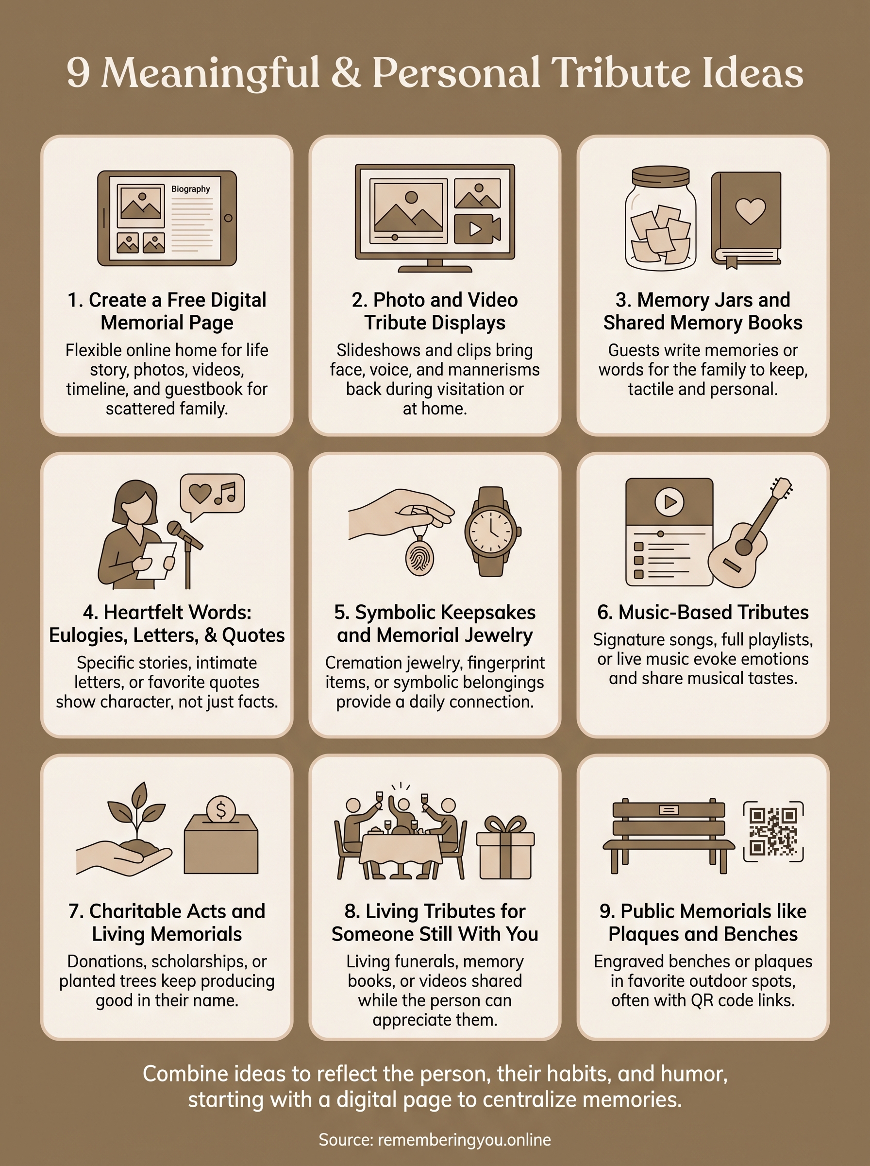 tribute ideas infographic
