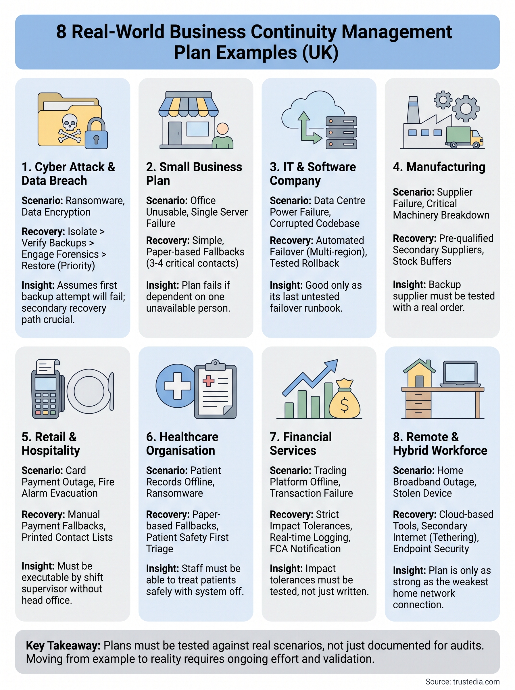 business continuity management plan examples infographic