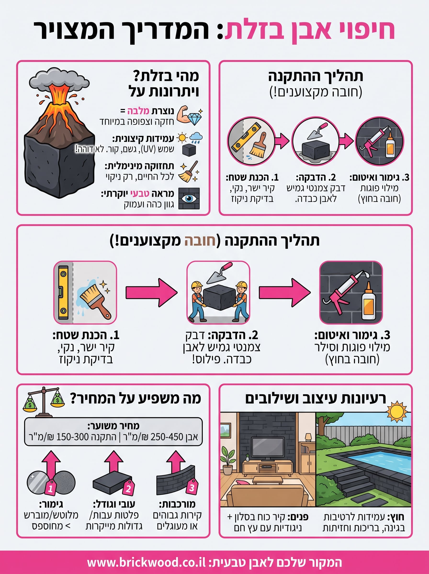 חיפוי אבן בזלת infographic