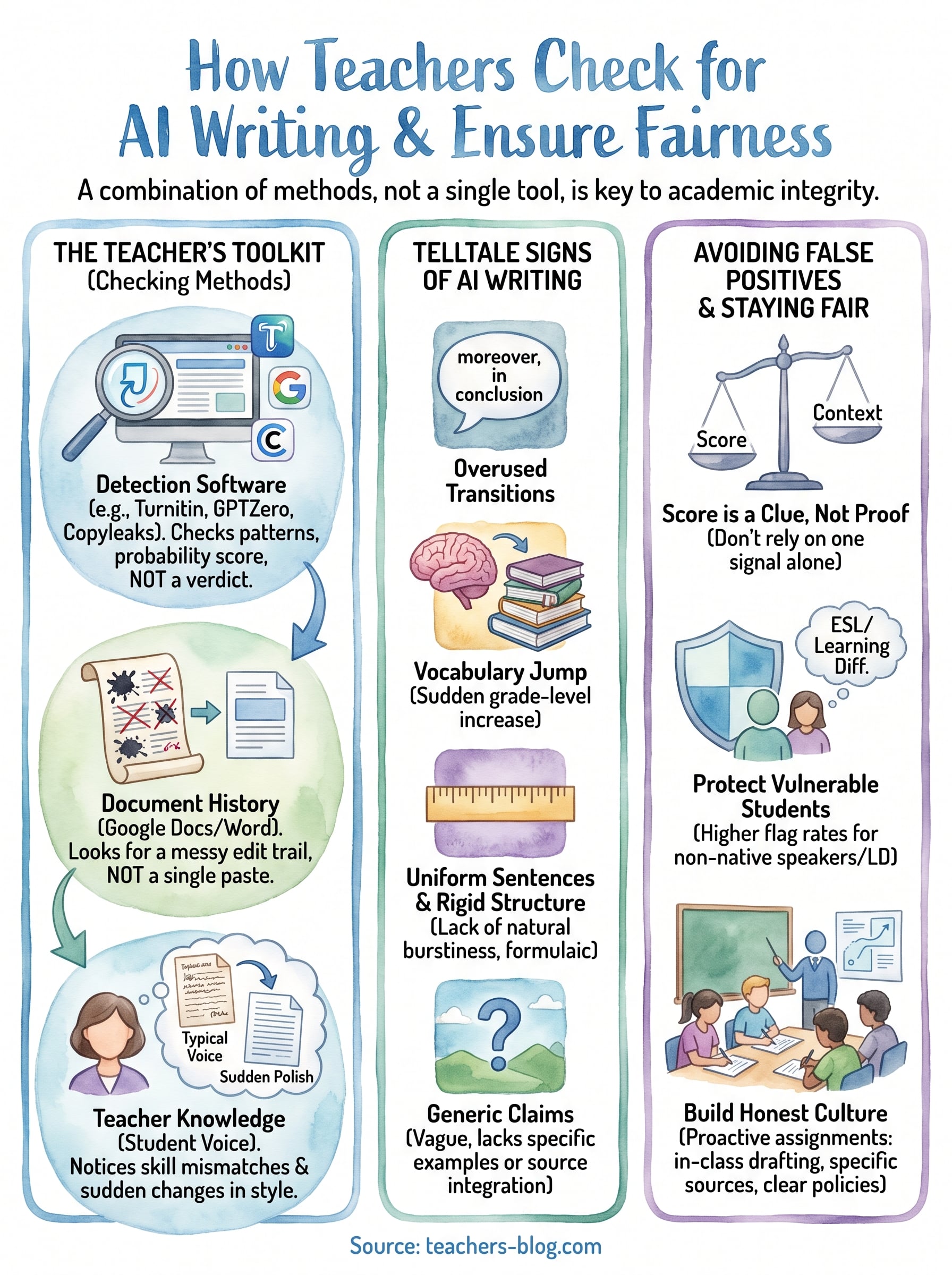 how do teachers check for ai infographic