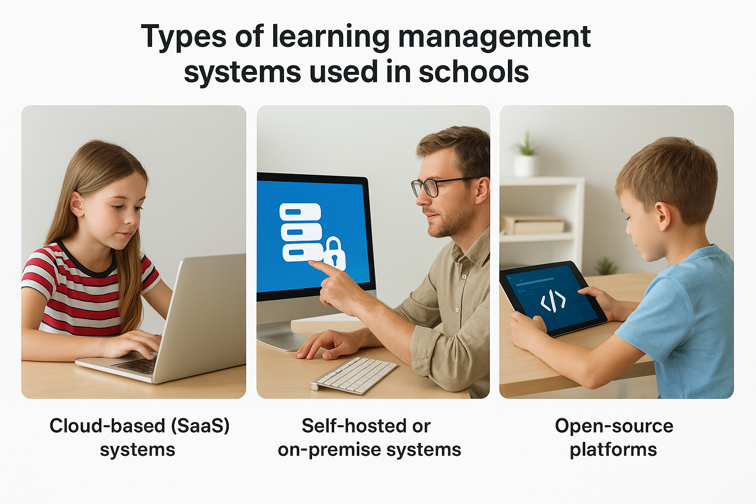 Types of learning management systems used in schools