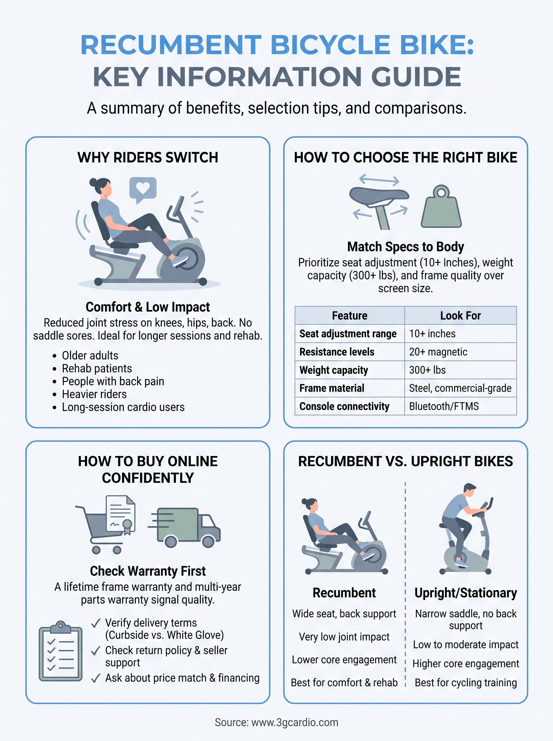 recumbent bicycle bike infographic