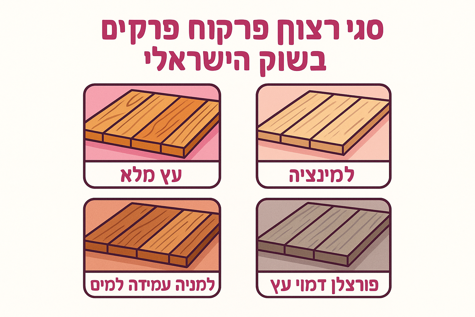 סוגי ריצוף פרקט הנפוצים בשוק הישראלי