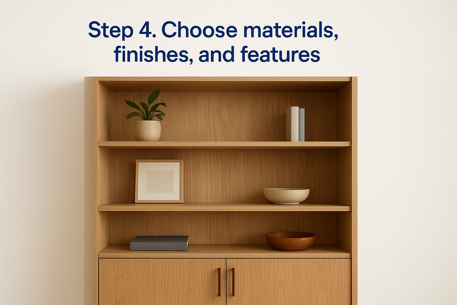 Step 4. Choose materials, finishes, and features
