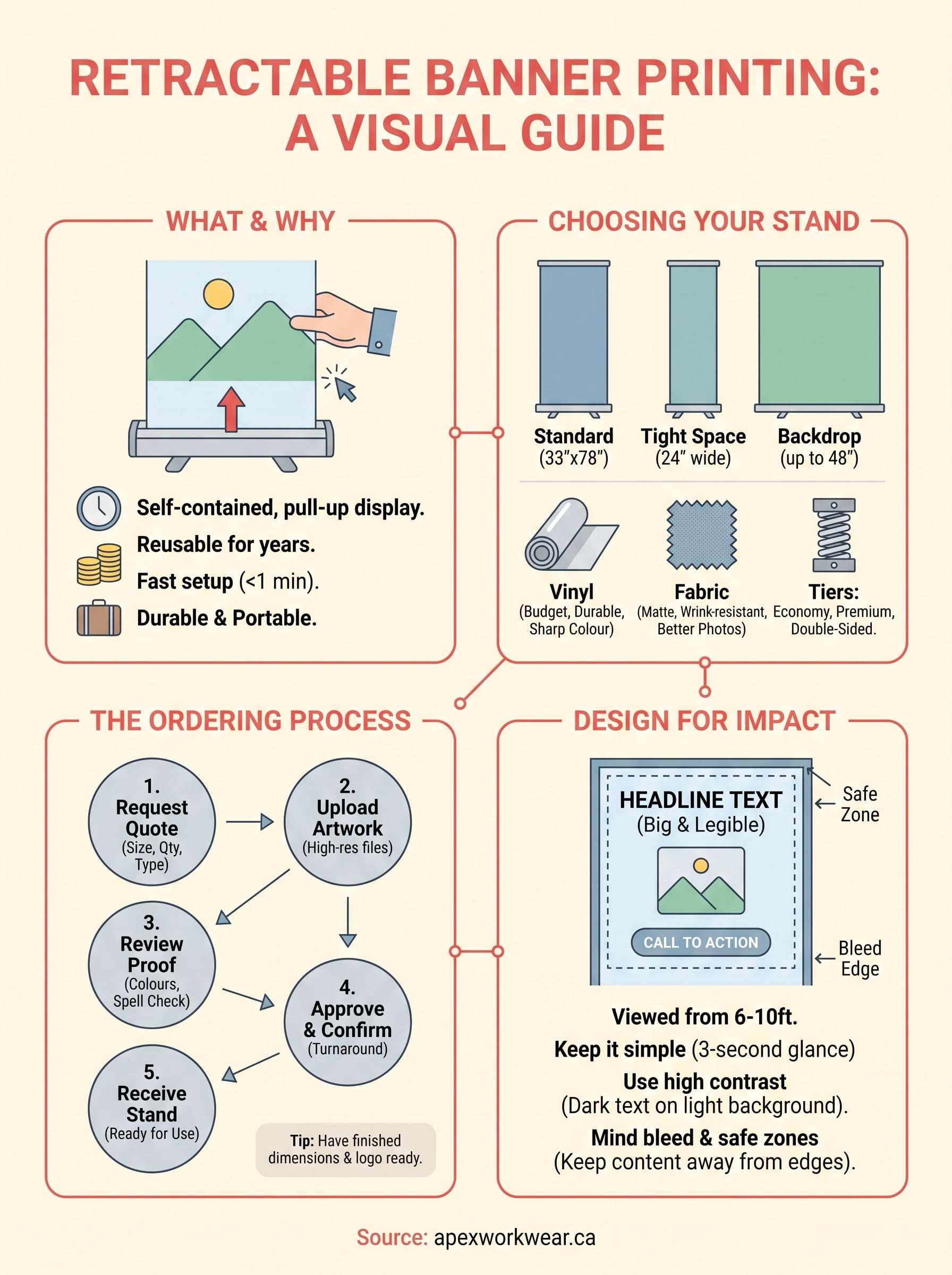 retractable banner printing infographic