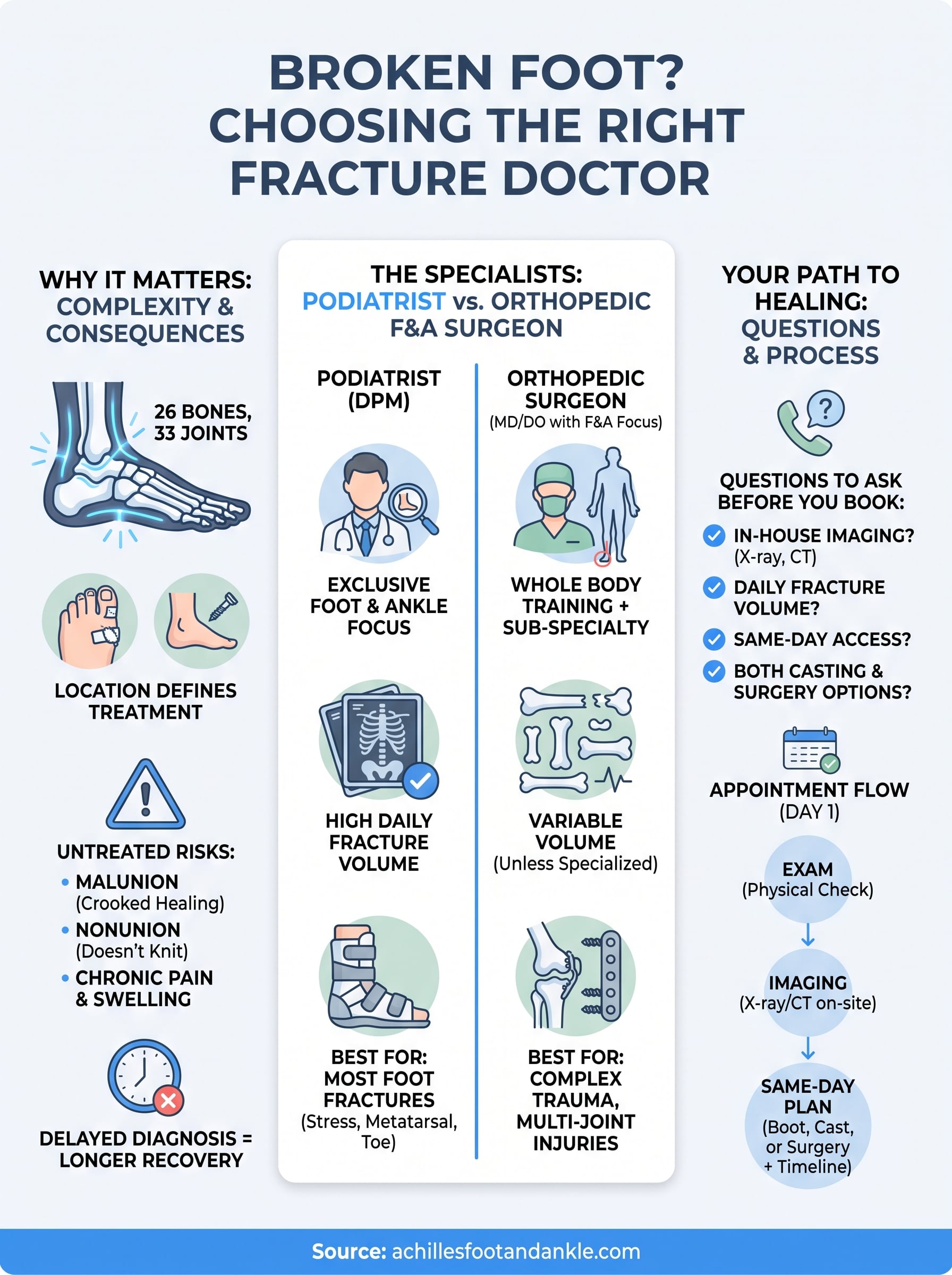 foot fracture doctor infographic