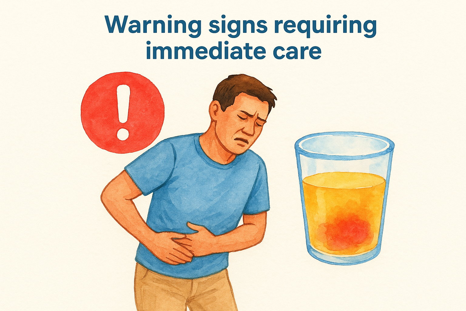Warning signs requiring immediate care