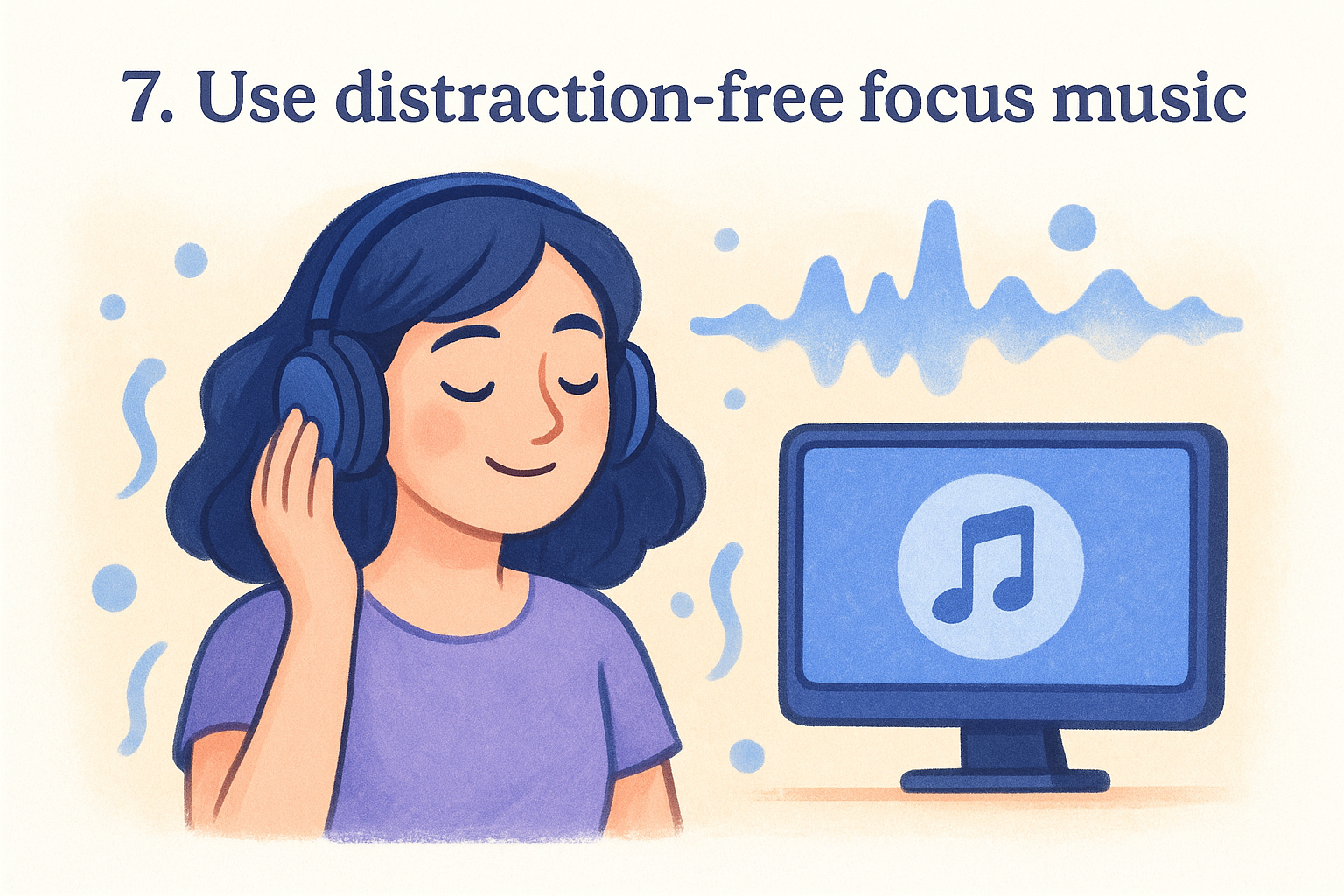 7. Use distraction-free focus music