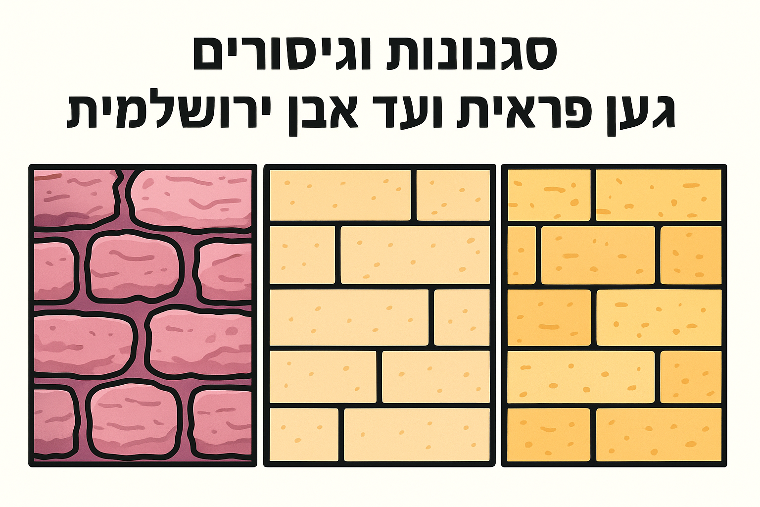 סגנונות וגימורים: מאבן פראית ועד אבן ירושלמית